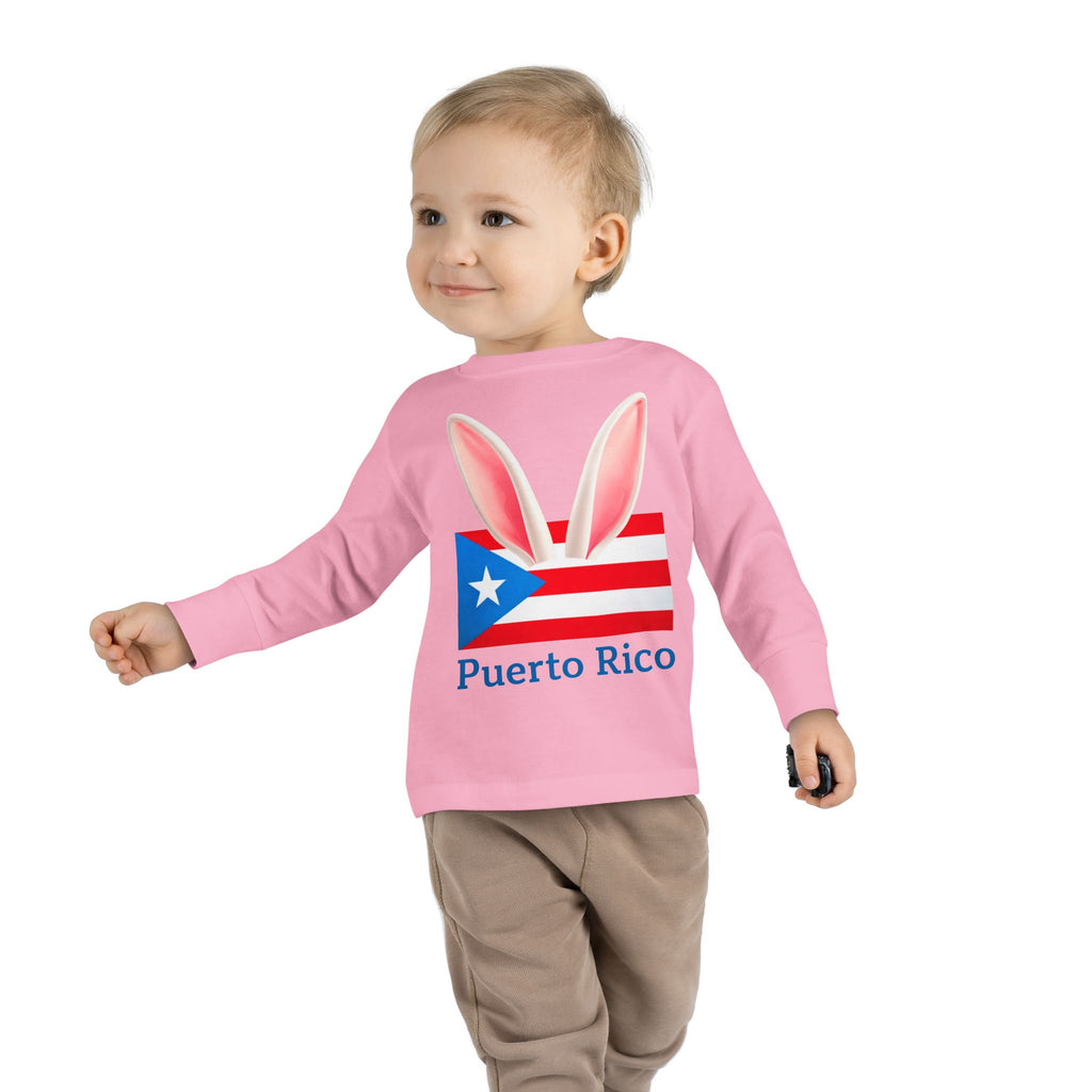 Puerto Rico Bunny Ears Toddler Long Sleeve Tee