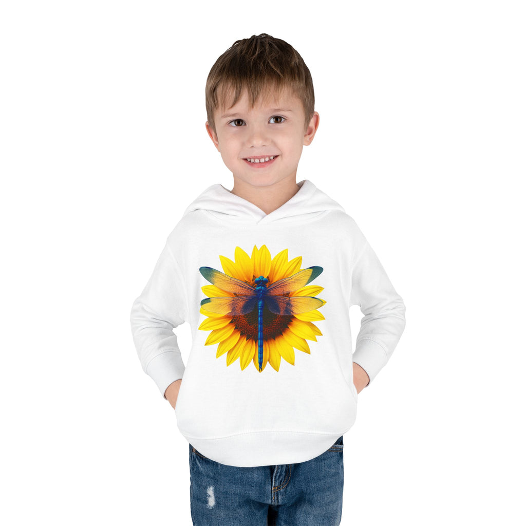 Toddler Hoodie — Sunflower Dragonfly Graphic Pullover