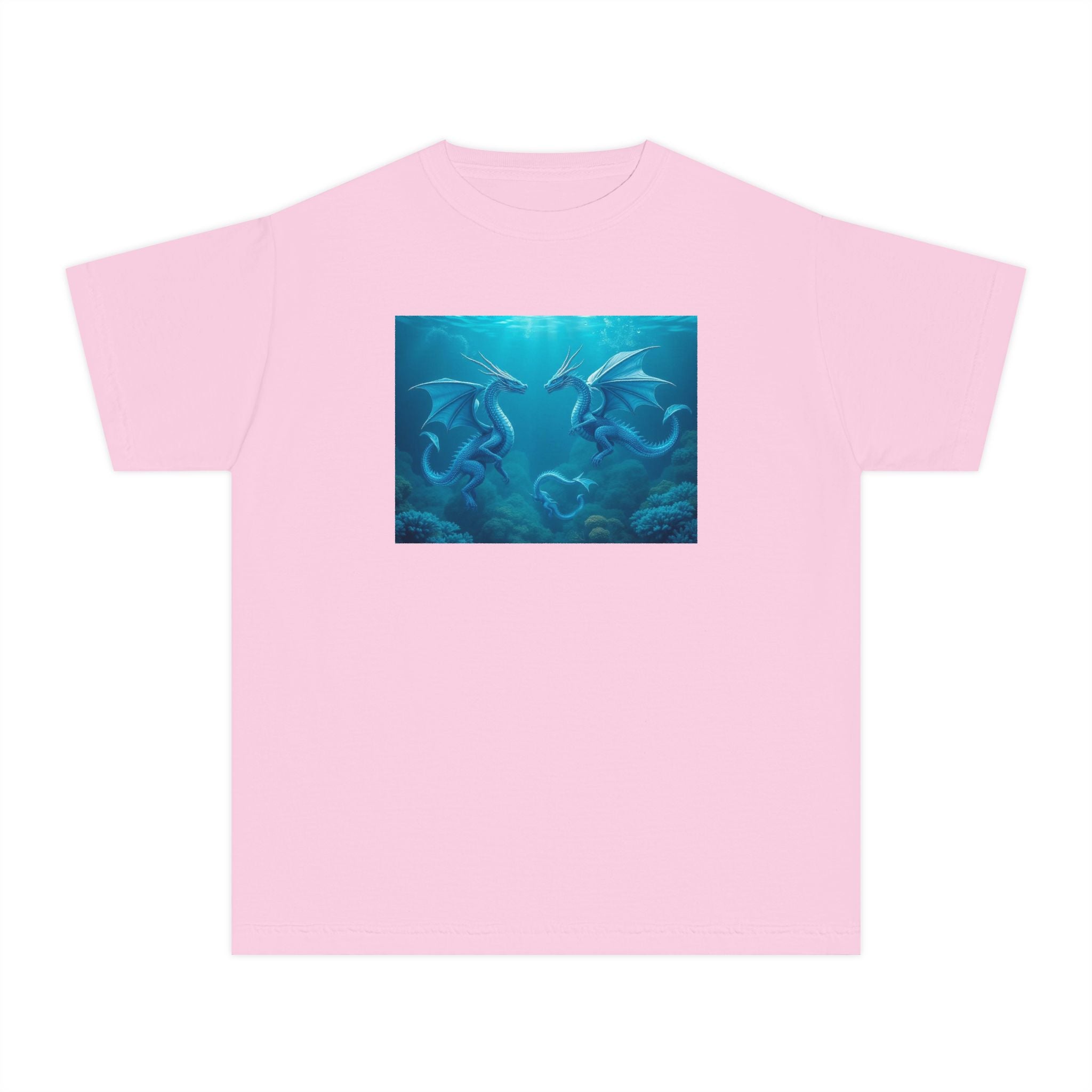 Blue Sea Dragons Youth Tee — Playful Ocean Graphic T-Shirt