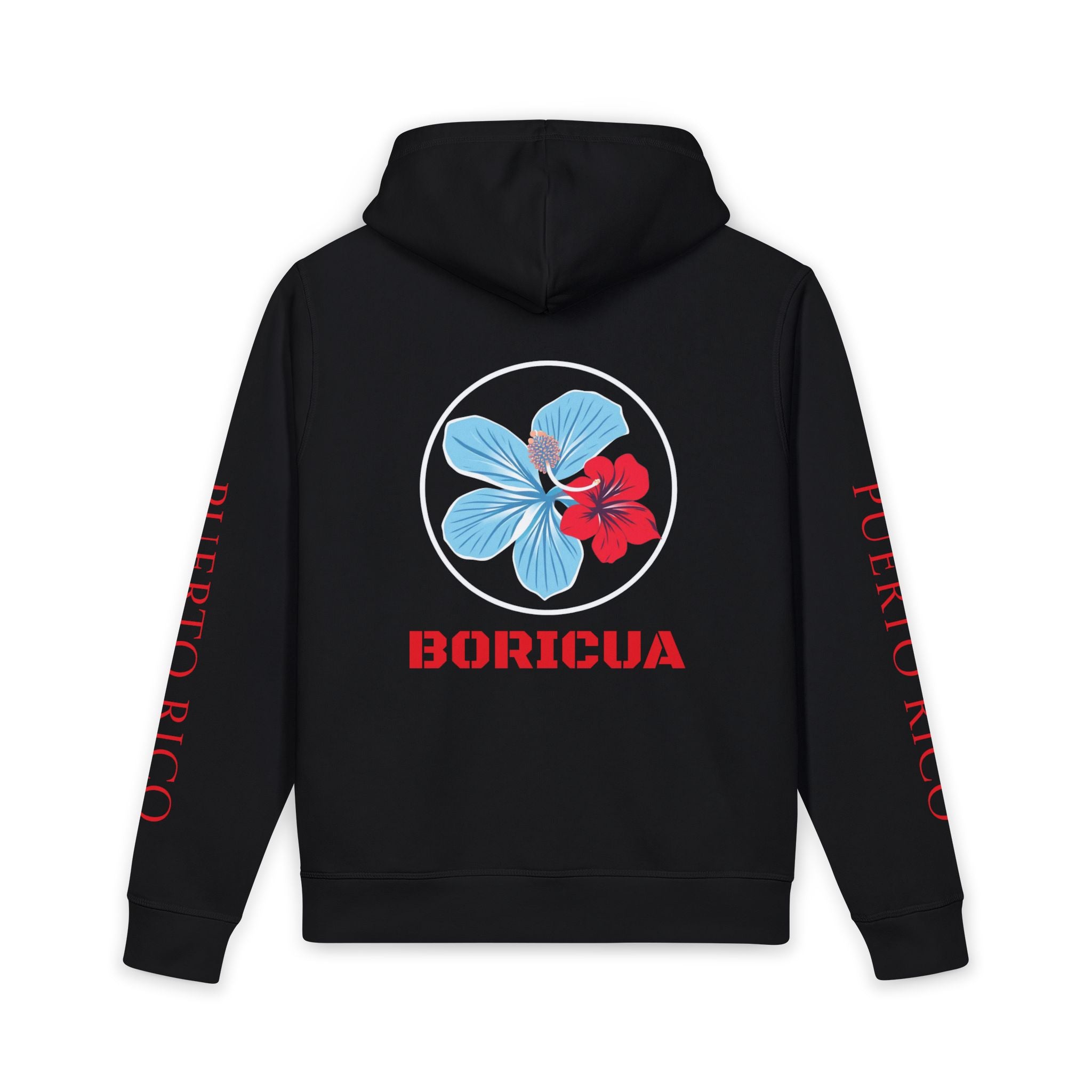 "Azure" Blue and Red Tropical Island Design - Sweatshirt - 80% organic ring-spun combed cotton, 20% recycled polyester