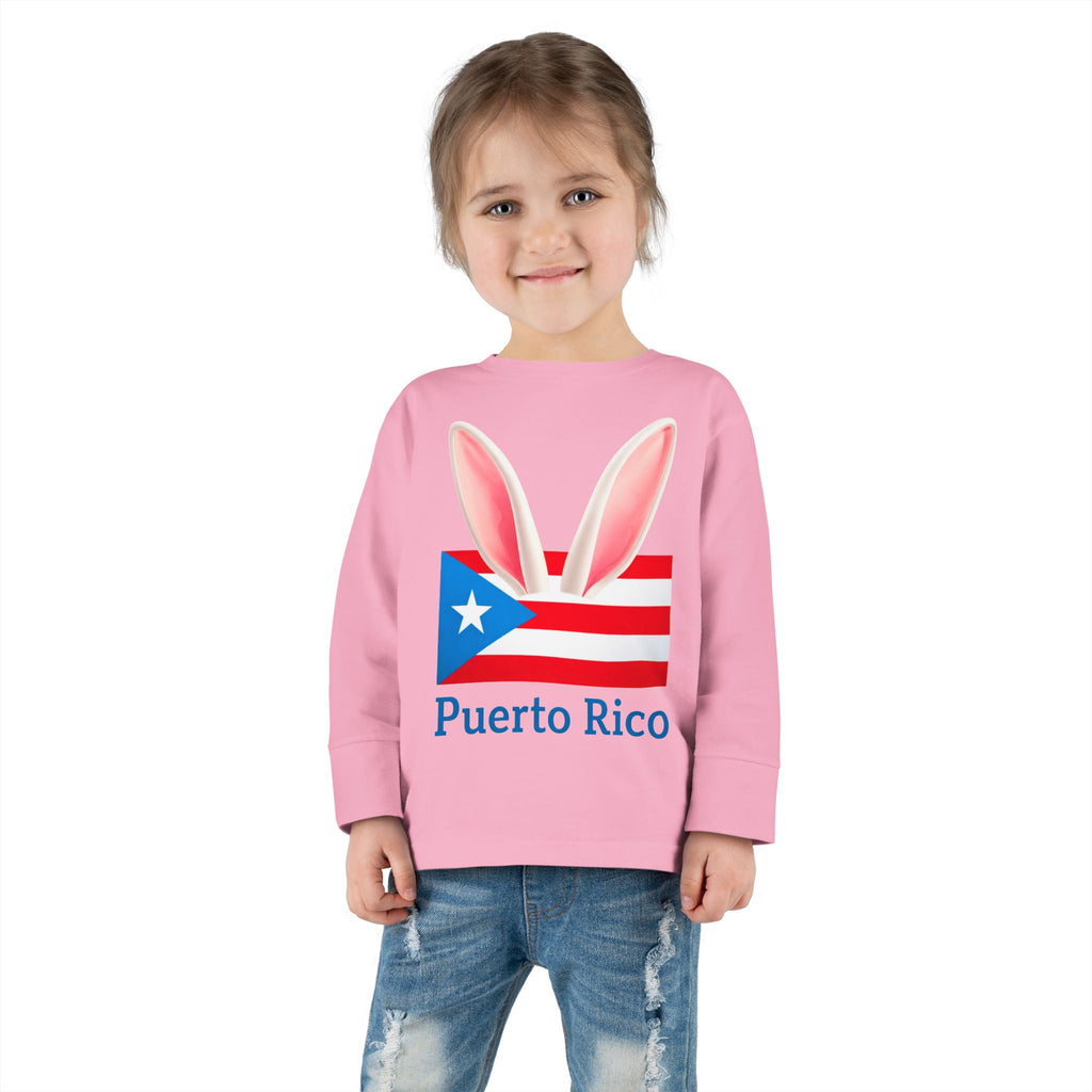 Puerto Rico Bunny Ears Toddler Long Sleeve Tee