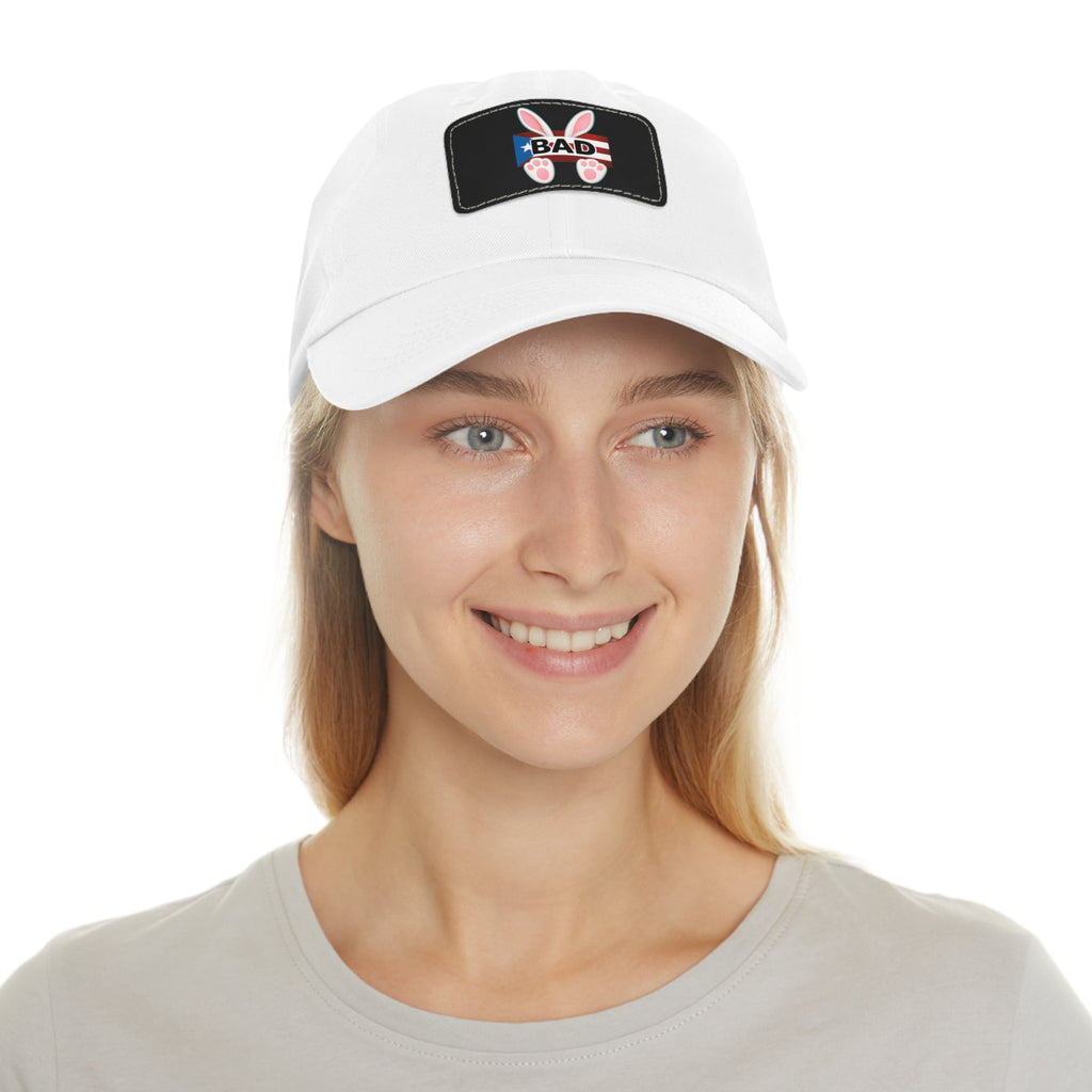 Dad Hat — "Puerto Rico Bunny" Leather Patch Baseball Cap