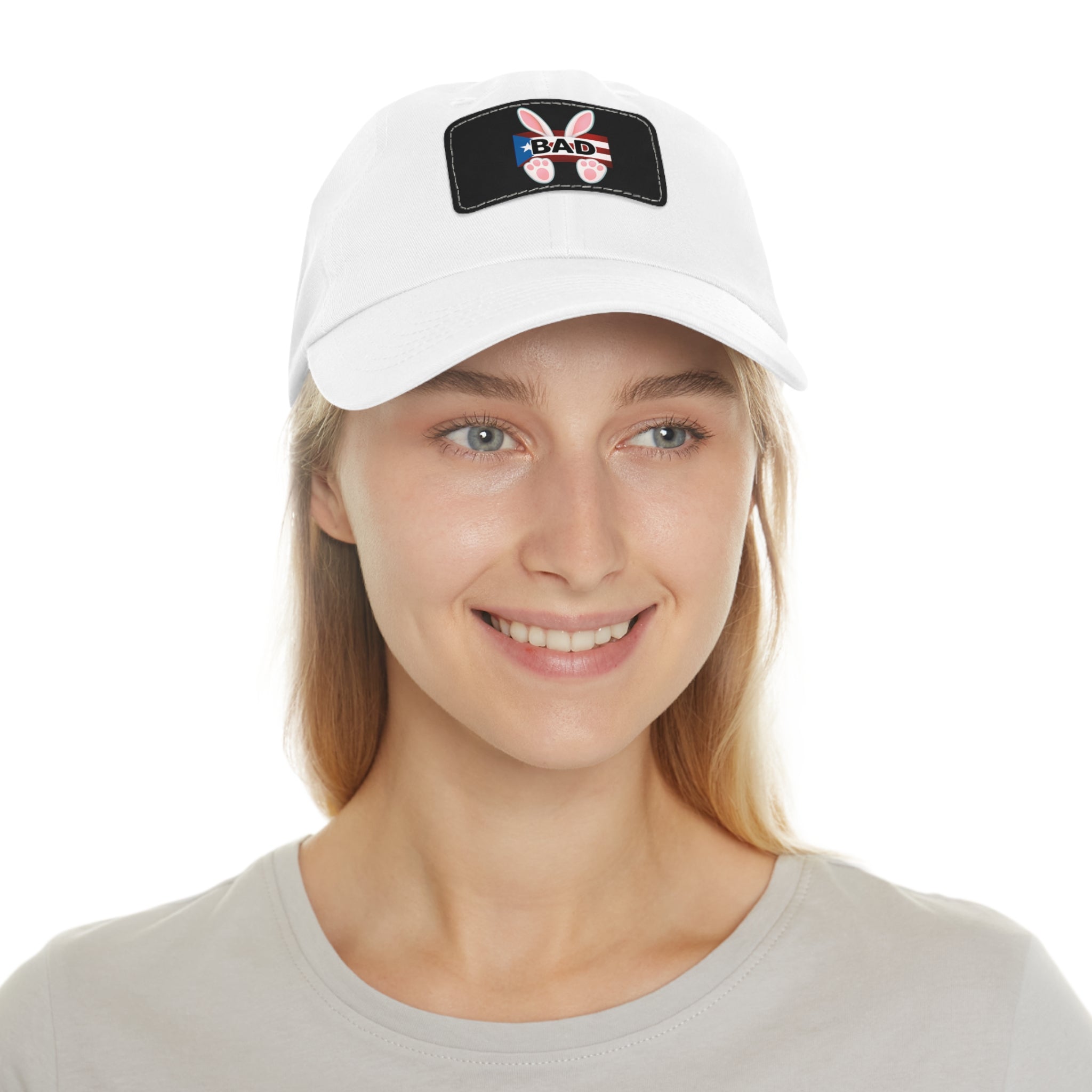 Dad Hat — "Puerto Rico Bunny" Leather Patch Baseball Cap