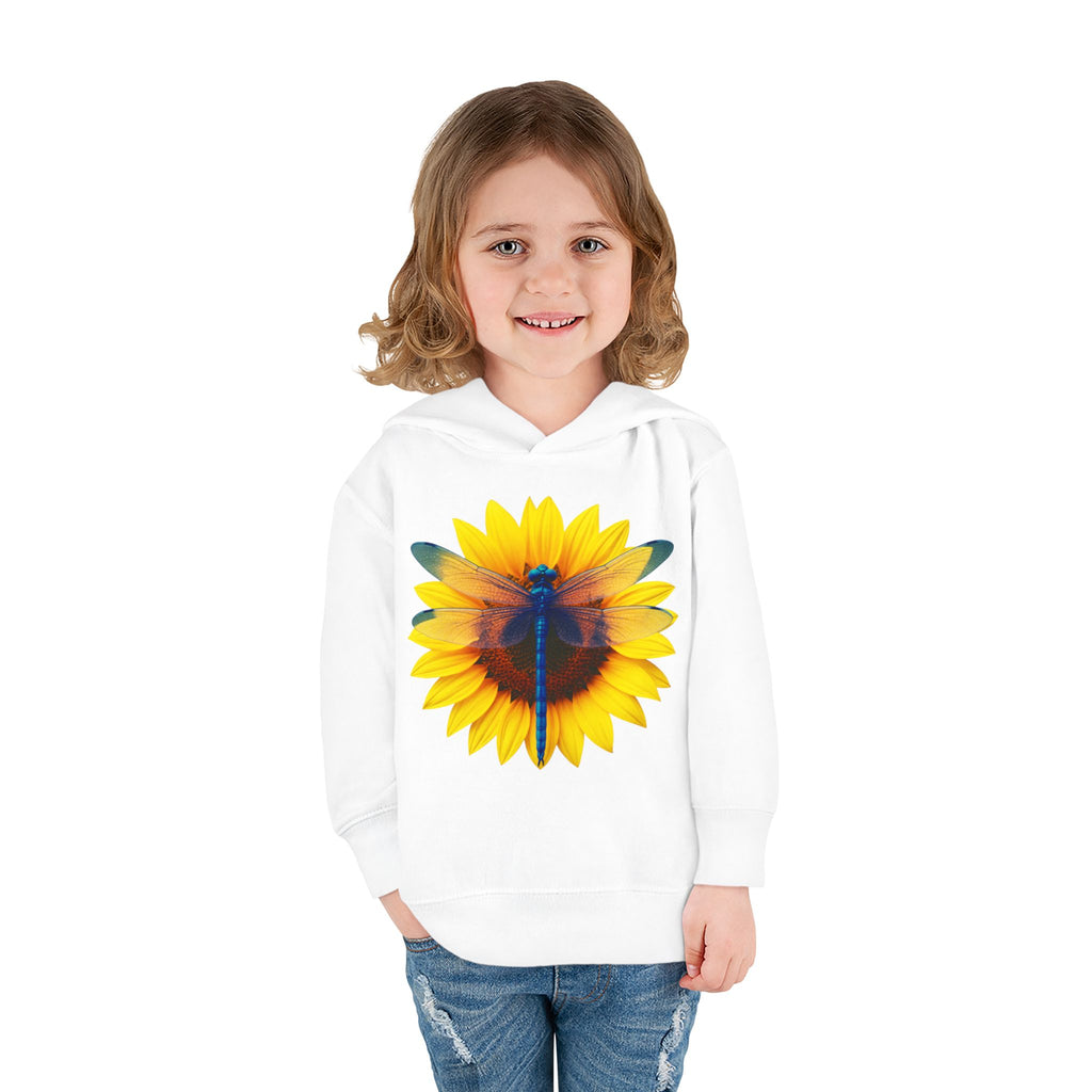 Toddler Hoodie — Sunflower Dragonfly Graphic Pullover