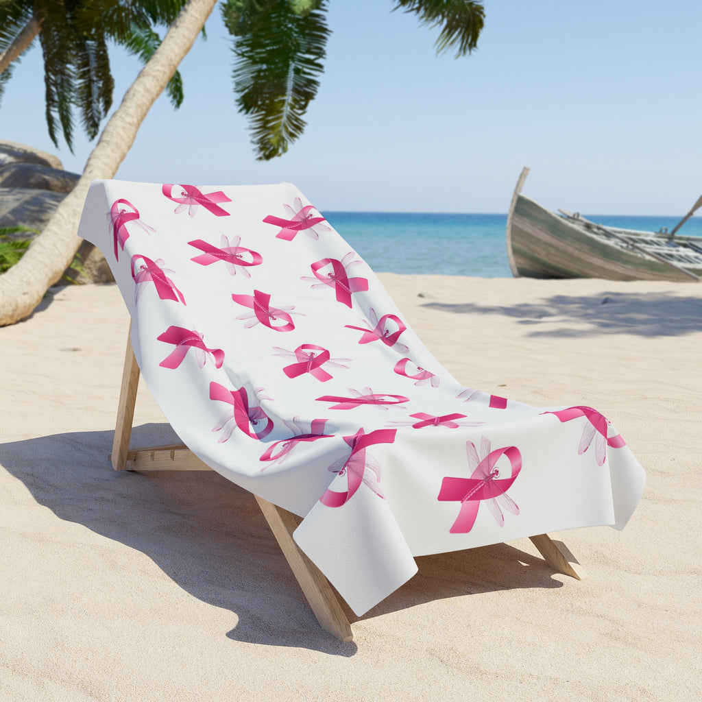 Breast Cancer Awareness Beach Towel — Pink Ribbon Pool & Summer Towel