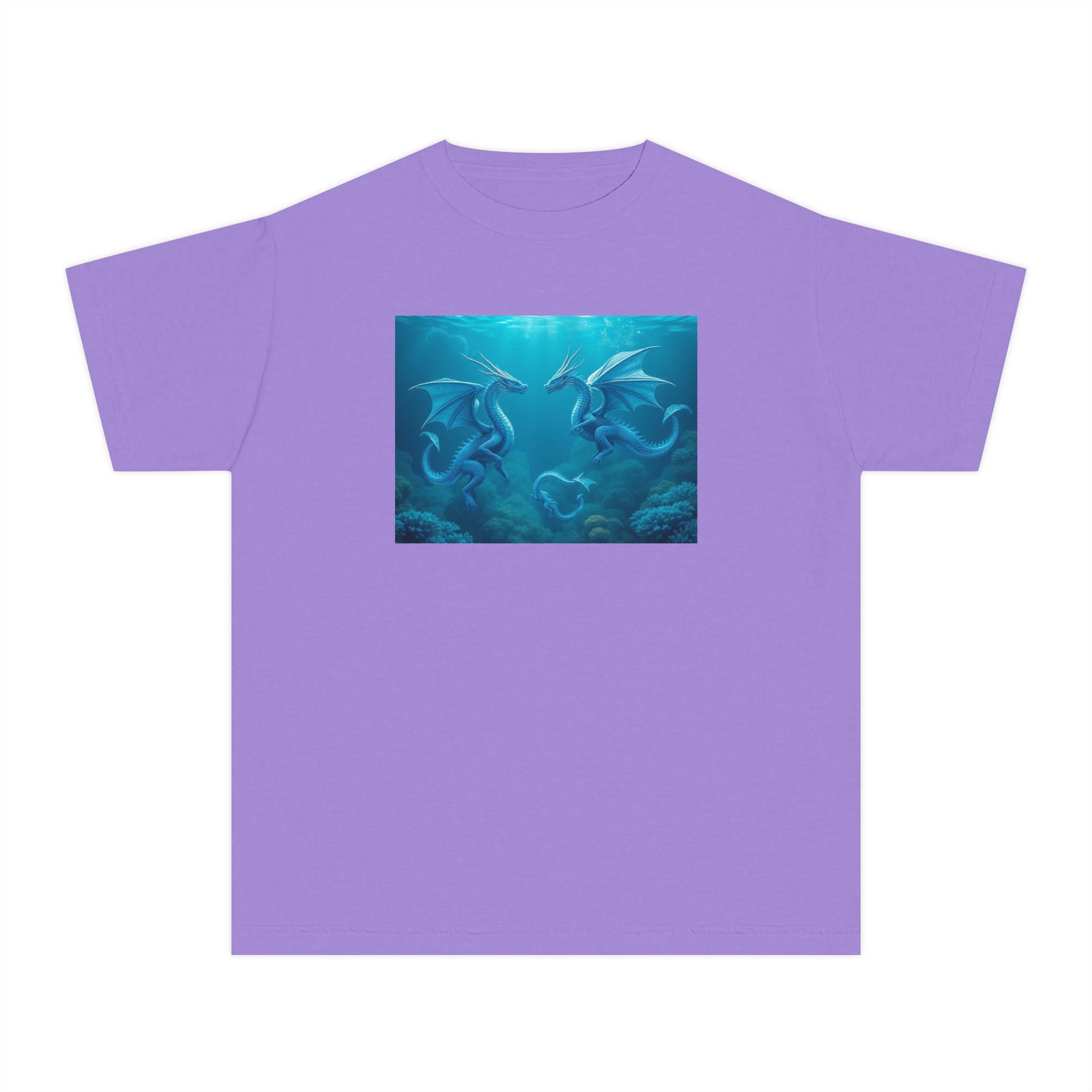 Blue Sea Dragons Youth Tee — Playful Ocean Graphic T-Shirt