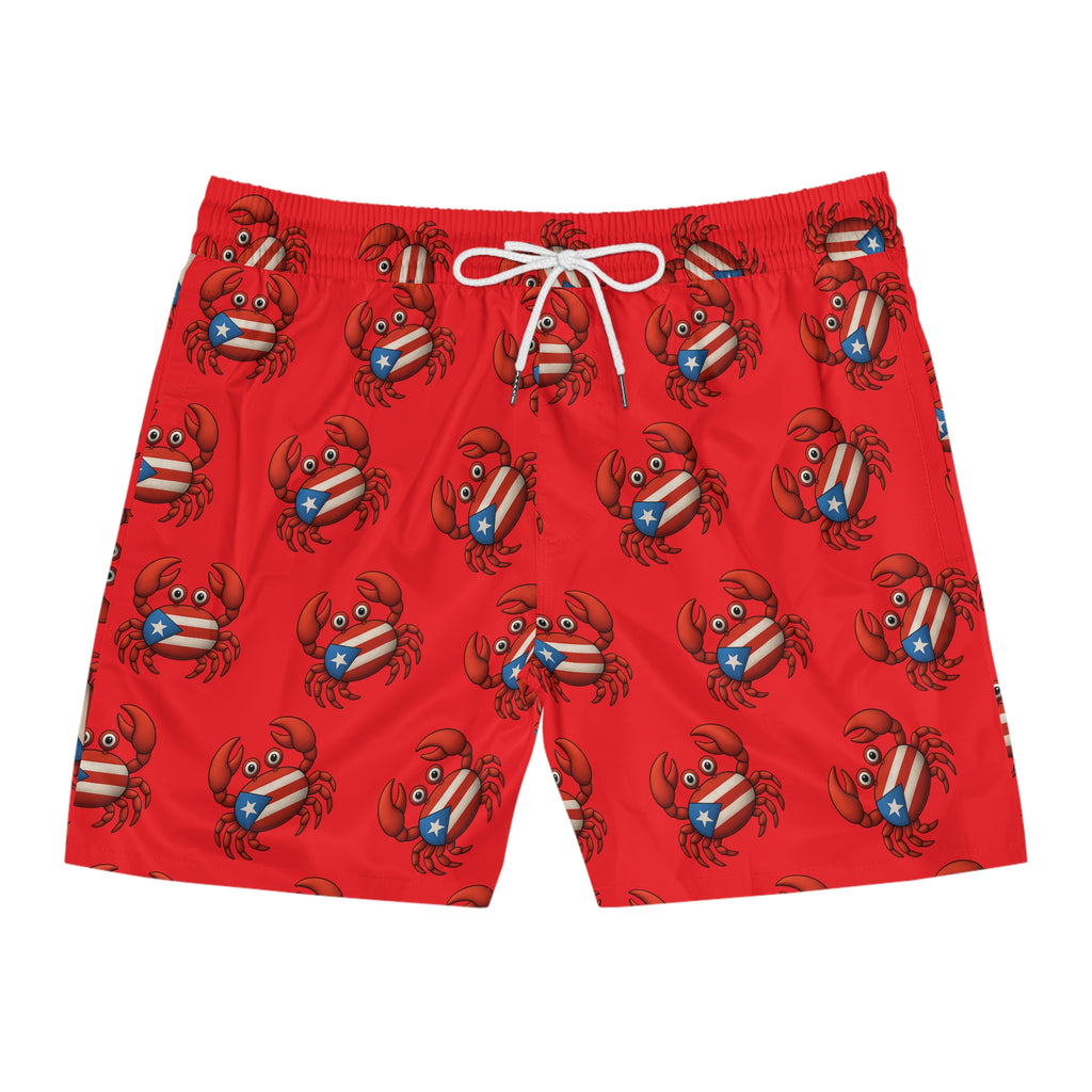 Patriotic Crab Swim Shorts – Puerto Rico Beach Trunks 95% polyester, 5% spandex