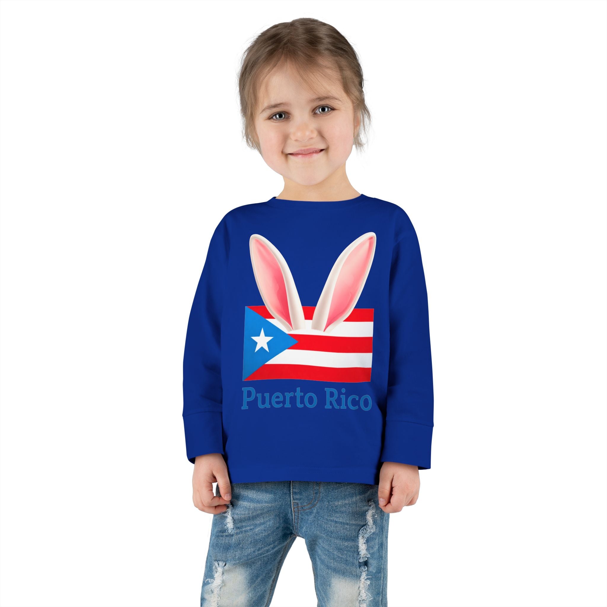 Puerto Rico Bunny Ears Toddler Long Sleeve Tee