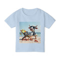 Beach Cow Toddler T‑Shirt — Cute Cow on Beach with Crabs Kids Tee