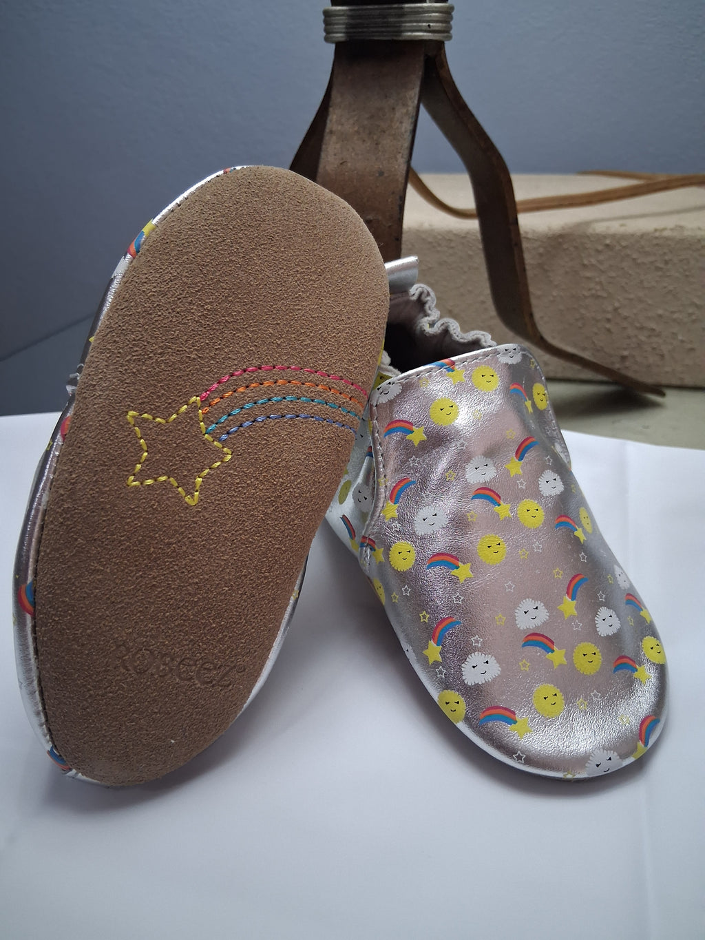 Toddler Soft Soled Silver / Rainbow 18- 24 months