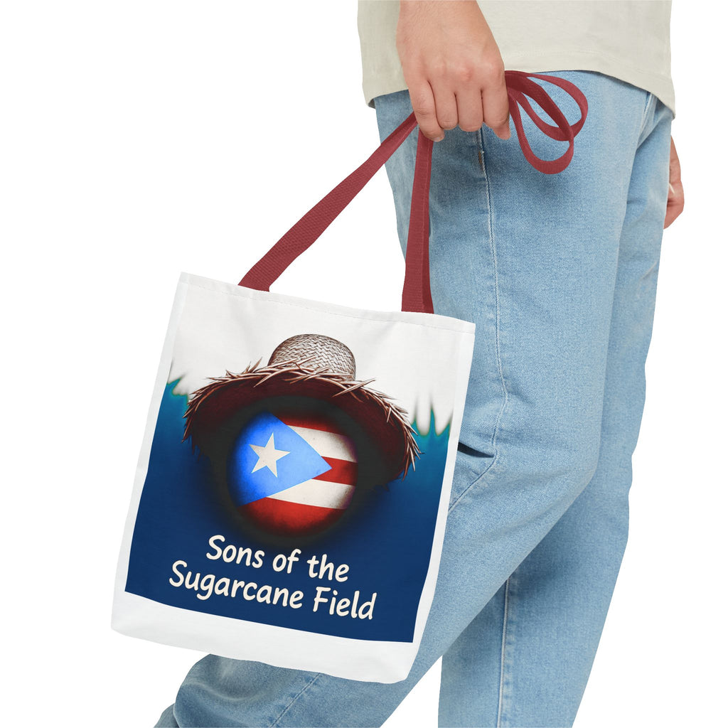 Sons of the Sugarcane Field Tote Bag — Puerto Rican Pride Straw Hat Design