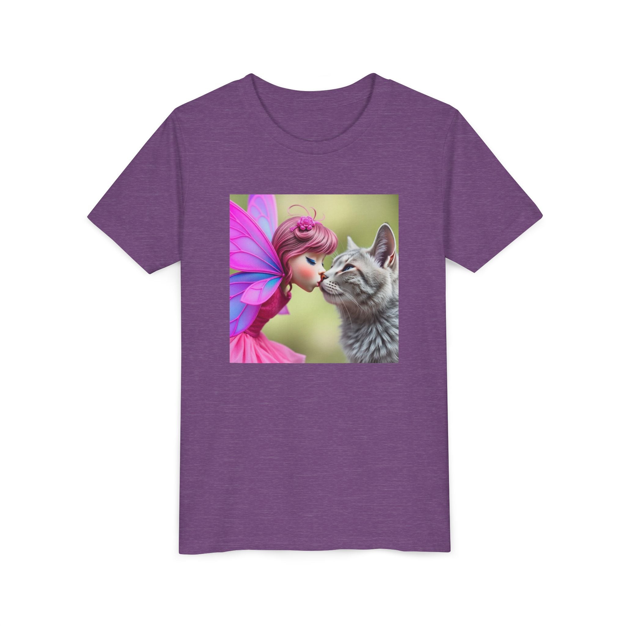 Fairy Kissing Kitten Cute Graphic Shirt - Youth Tee