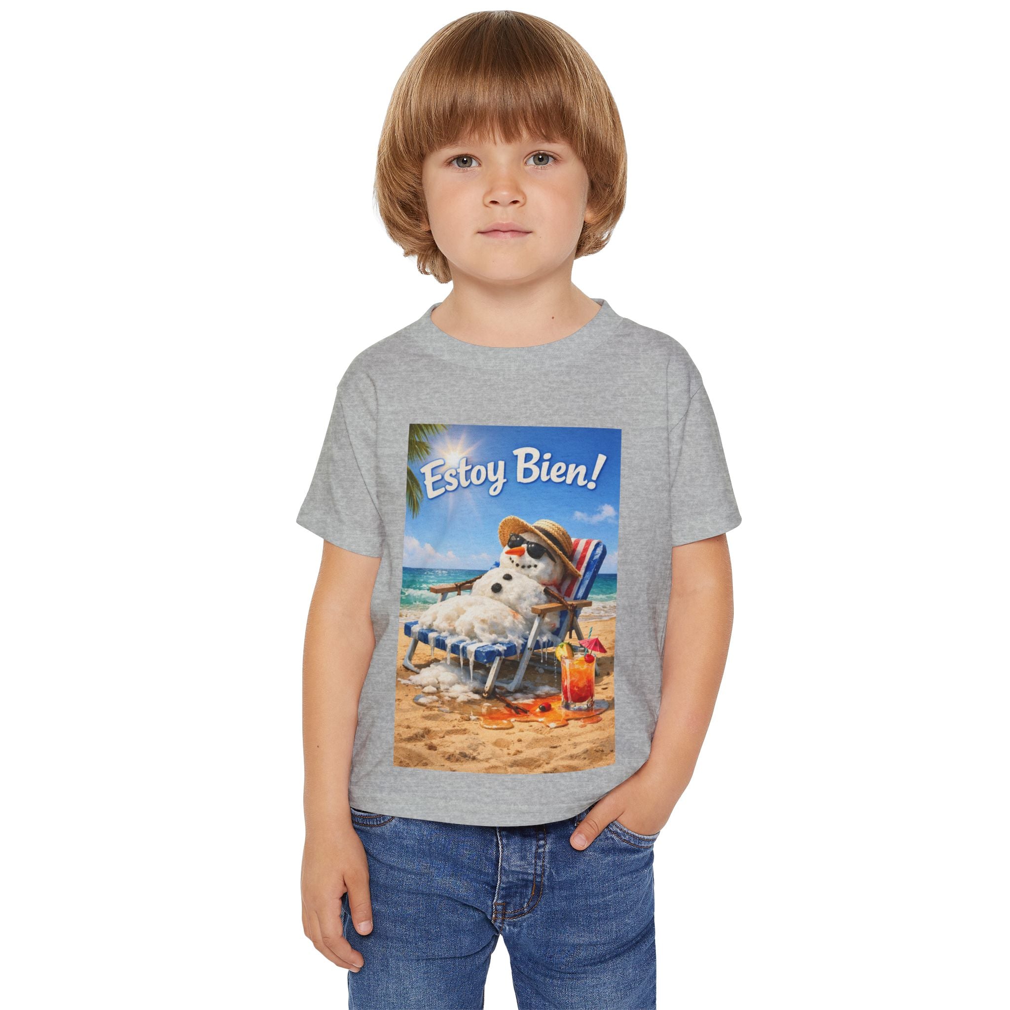 "I'm Fine" Melting Snowman Toddler T-Shirt — 'Estoy Bien" Spanish Tee