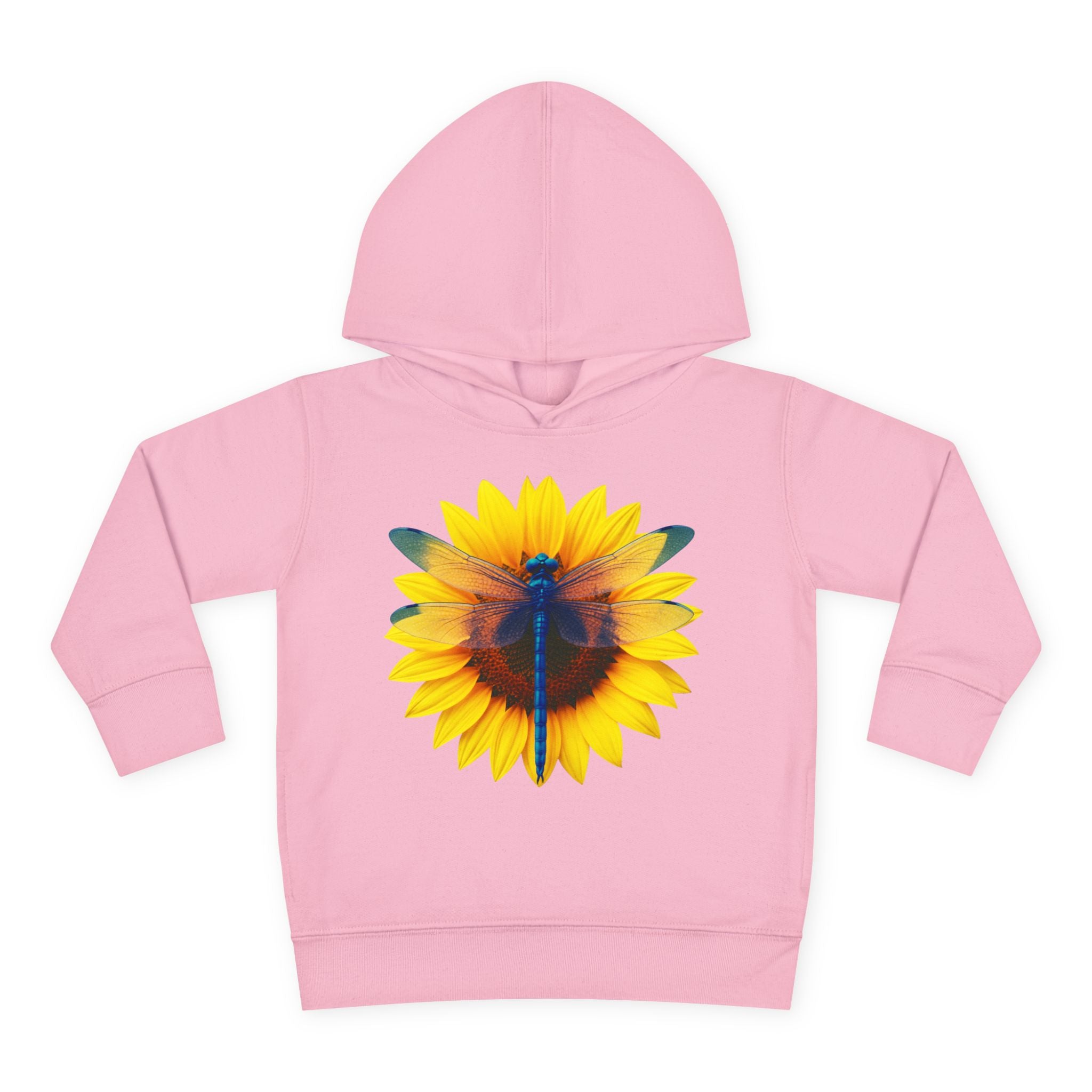 Toddler Hoodie — Sunflower Dragonfly Graphic Pullover