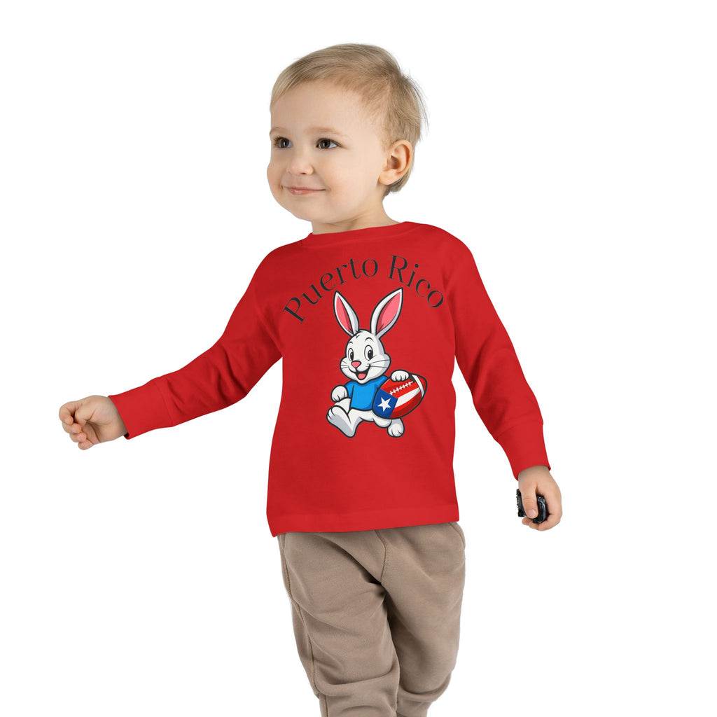 Benito Bowl Cartoon Toddler Long Sleeve Tee | USA Stars Stripes