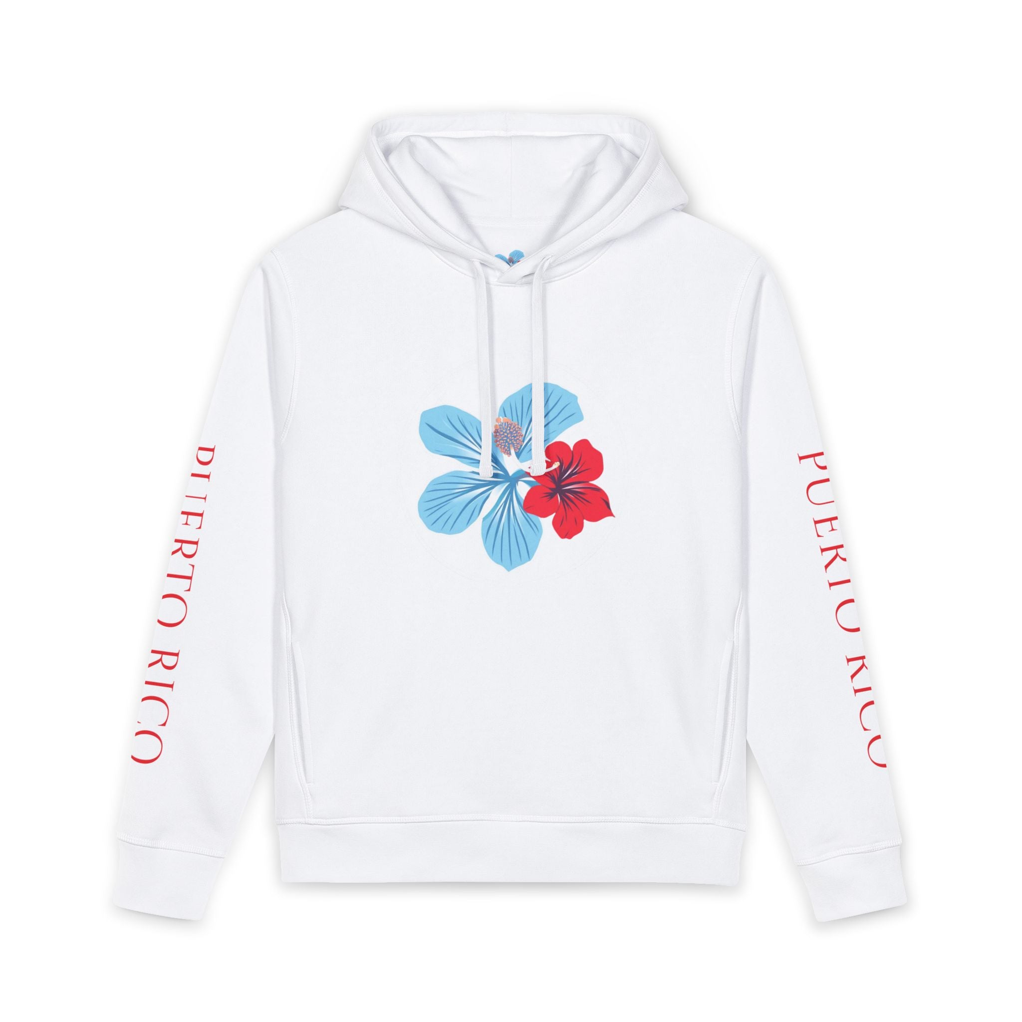 "Azure" Blue and Red Tropical Island Design - Sweatshirt - 80% organic ring-spun combed cotton, 20% recycled polyester