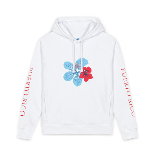 "Azure" Blue and Red Tropical Island Design - Sweatshirt - 80% organic ring-spun combed cotton, 20% recycled polyester