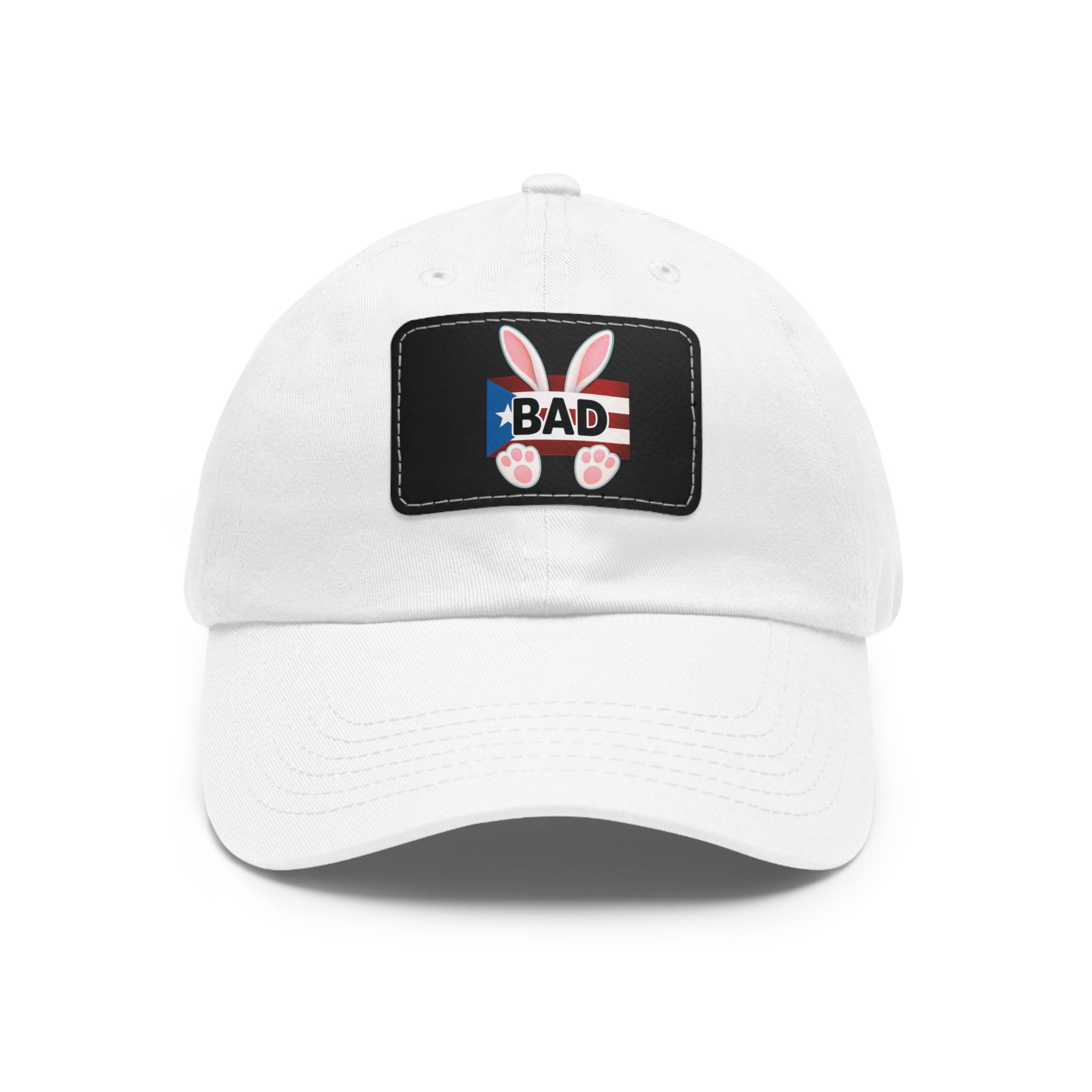 Dad Hat — "Puerto Rico Bunny" Leather Patch Baseball Cap