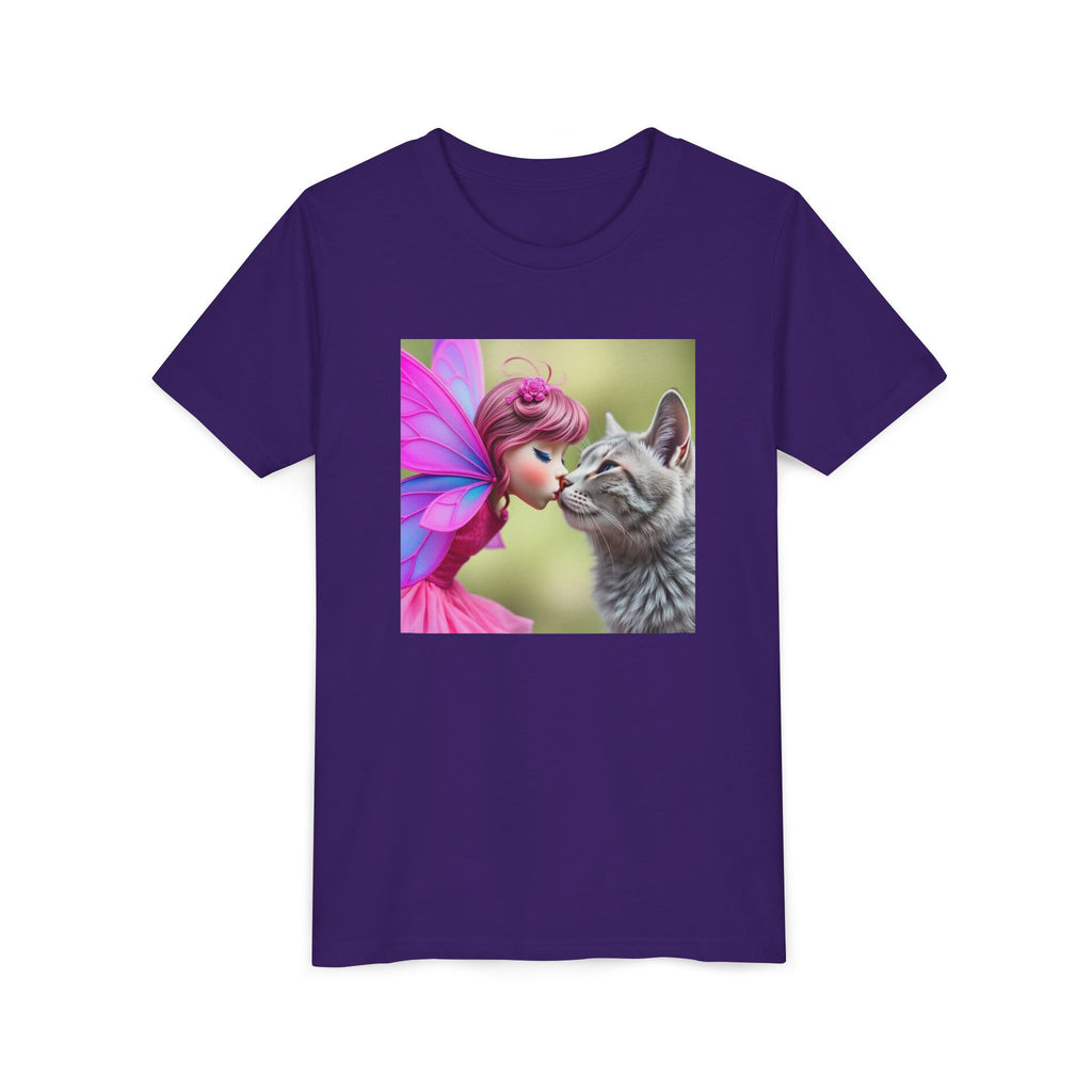 Fairy Kissing Kitten Cute Graphic Shirt - Youth Tee