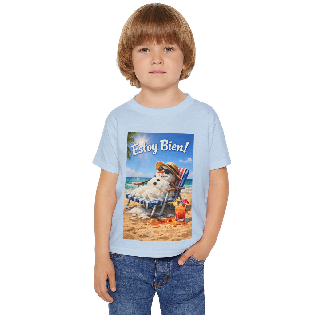 "I'm Fine" Melting Snowman Toddler T-Shirt — 'Estoy Bien" Spanish Tee