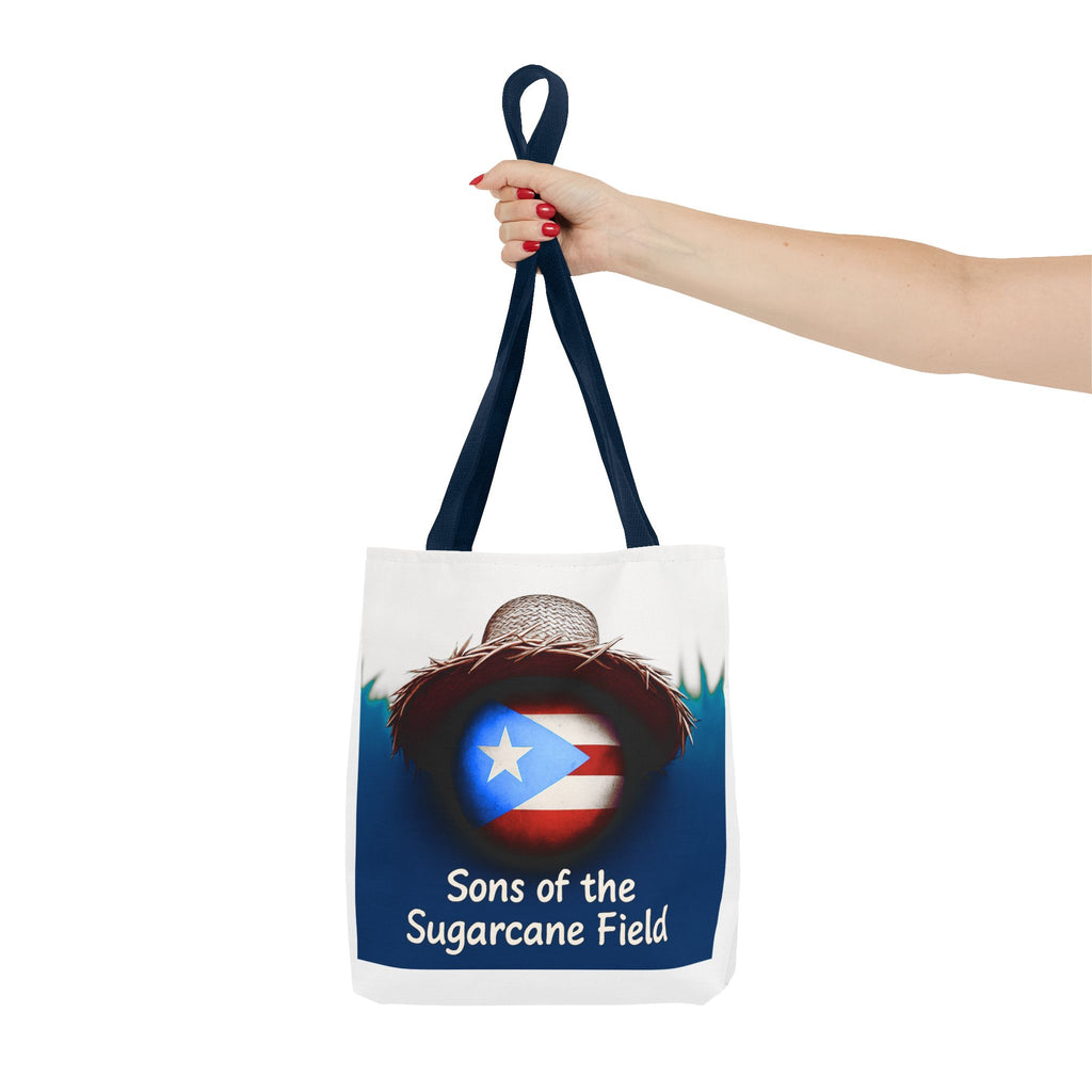 Sons of the Sugarcane Field Tote Bag — Puerto Rican Pride Straw Hat Design