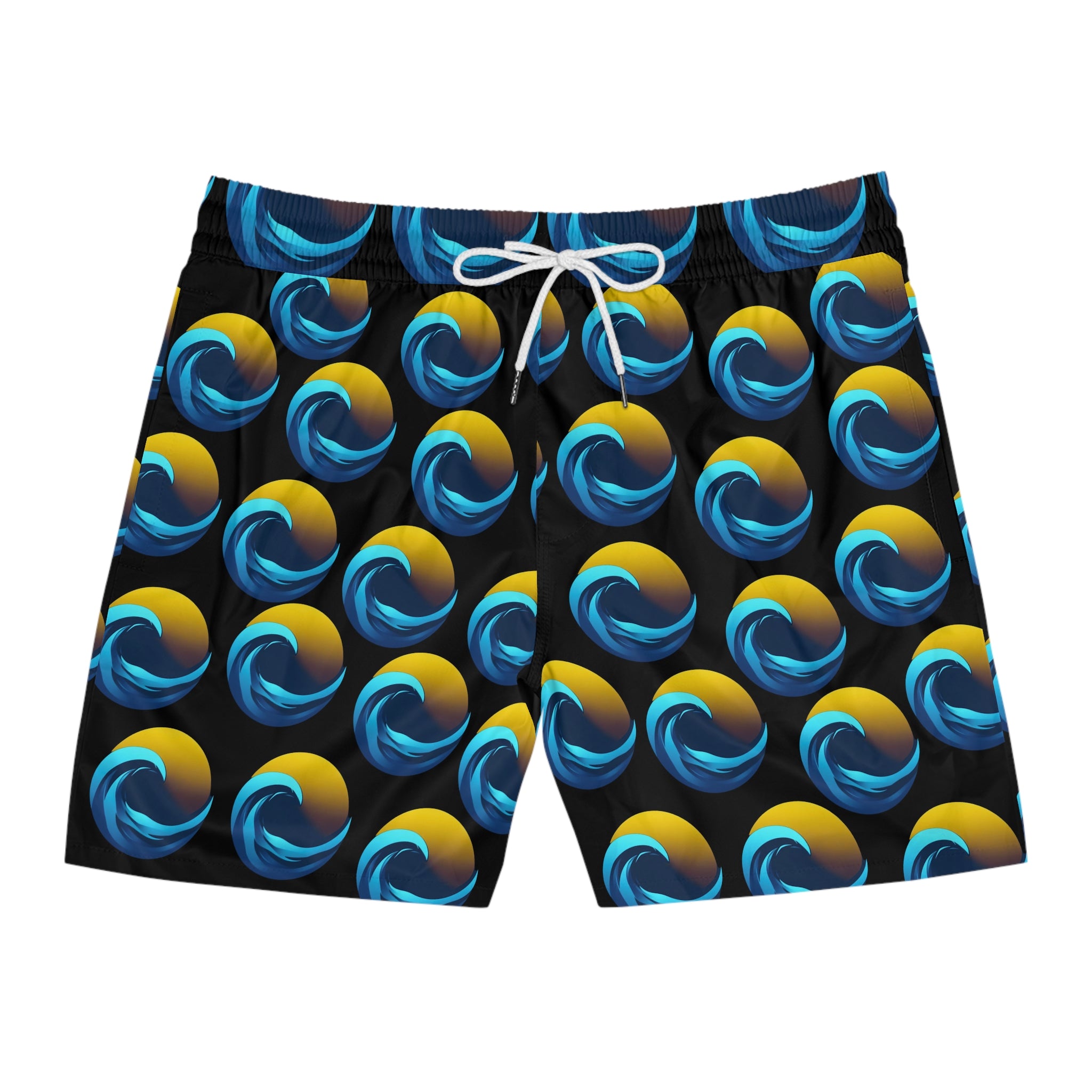 Sunset Print Men's Mid-Length Swim Short - Print 95% polyester, 5% spandex