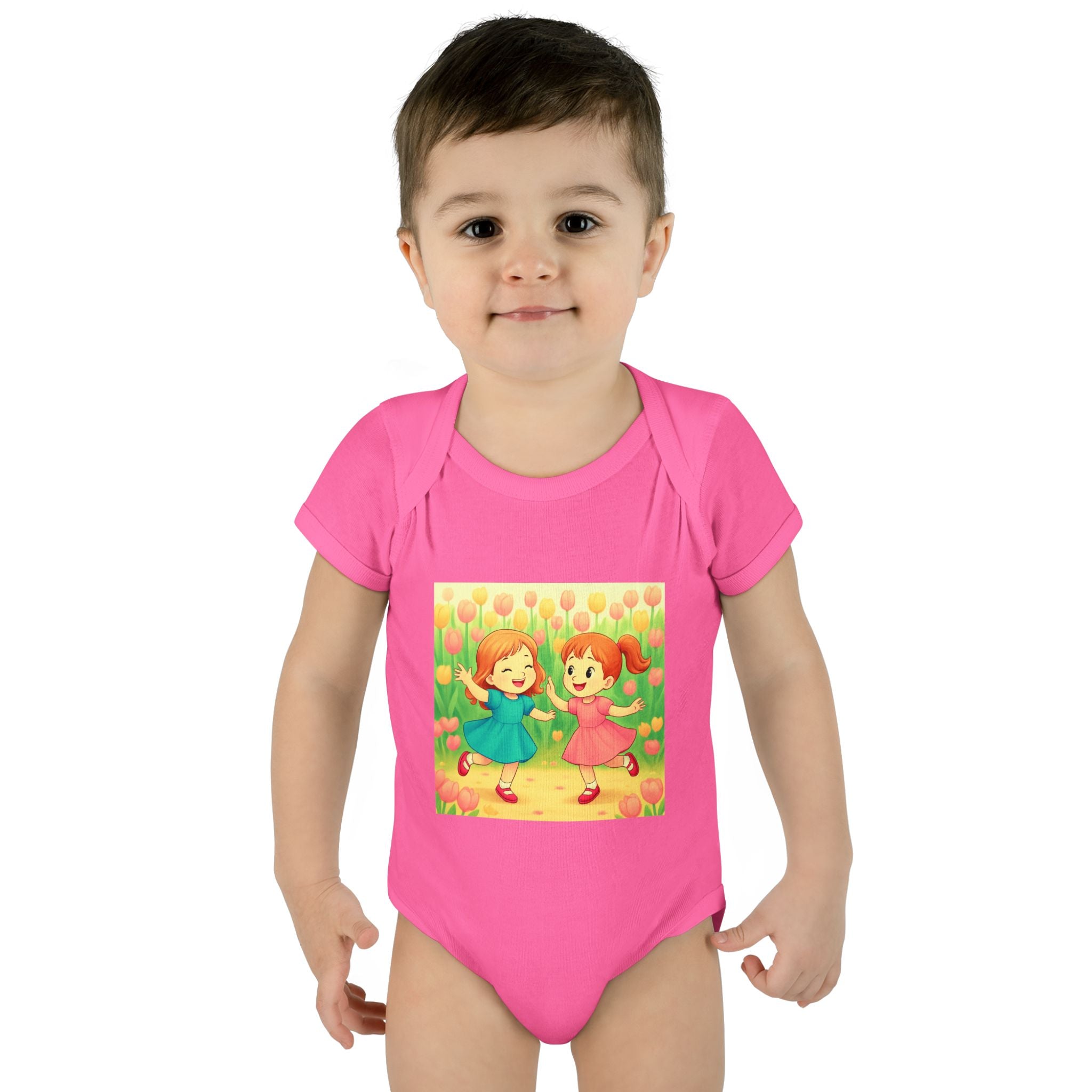 Baby Bodysuit — Spring Tulips Flowers