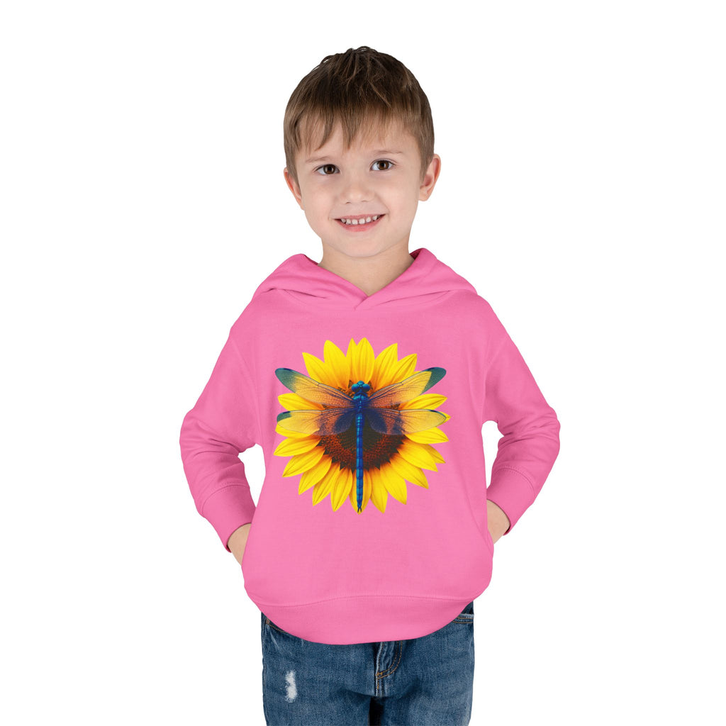 Toddler Hoodie — Sunflower Dragonfly Graphic Pullover