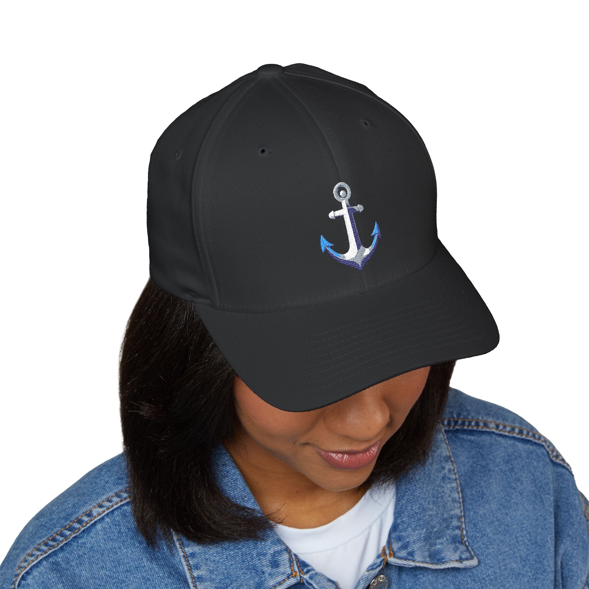 Anchor - Nautical Embroidered Closed-Back Structured Cap