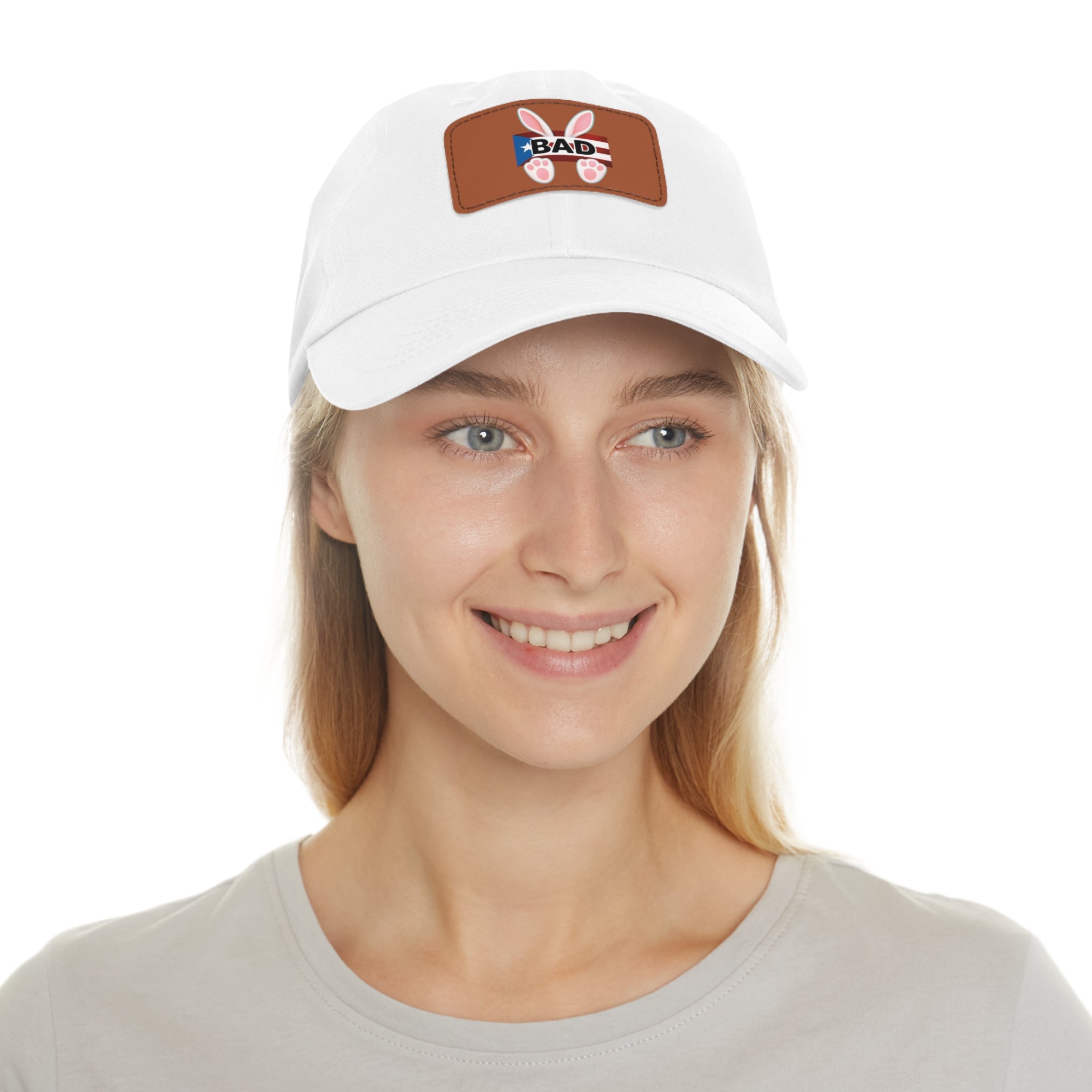 Dad Hat — "Puerto Rico Bunny" Leather Patch Baseball Cap
