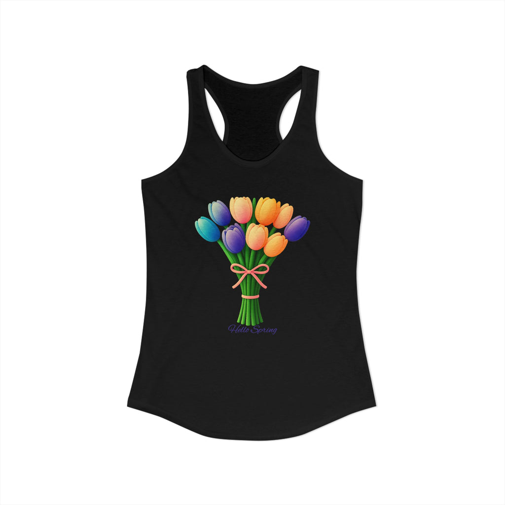 Women's Racerback Tank - Tulips Adult Hello Spring T-shirt