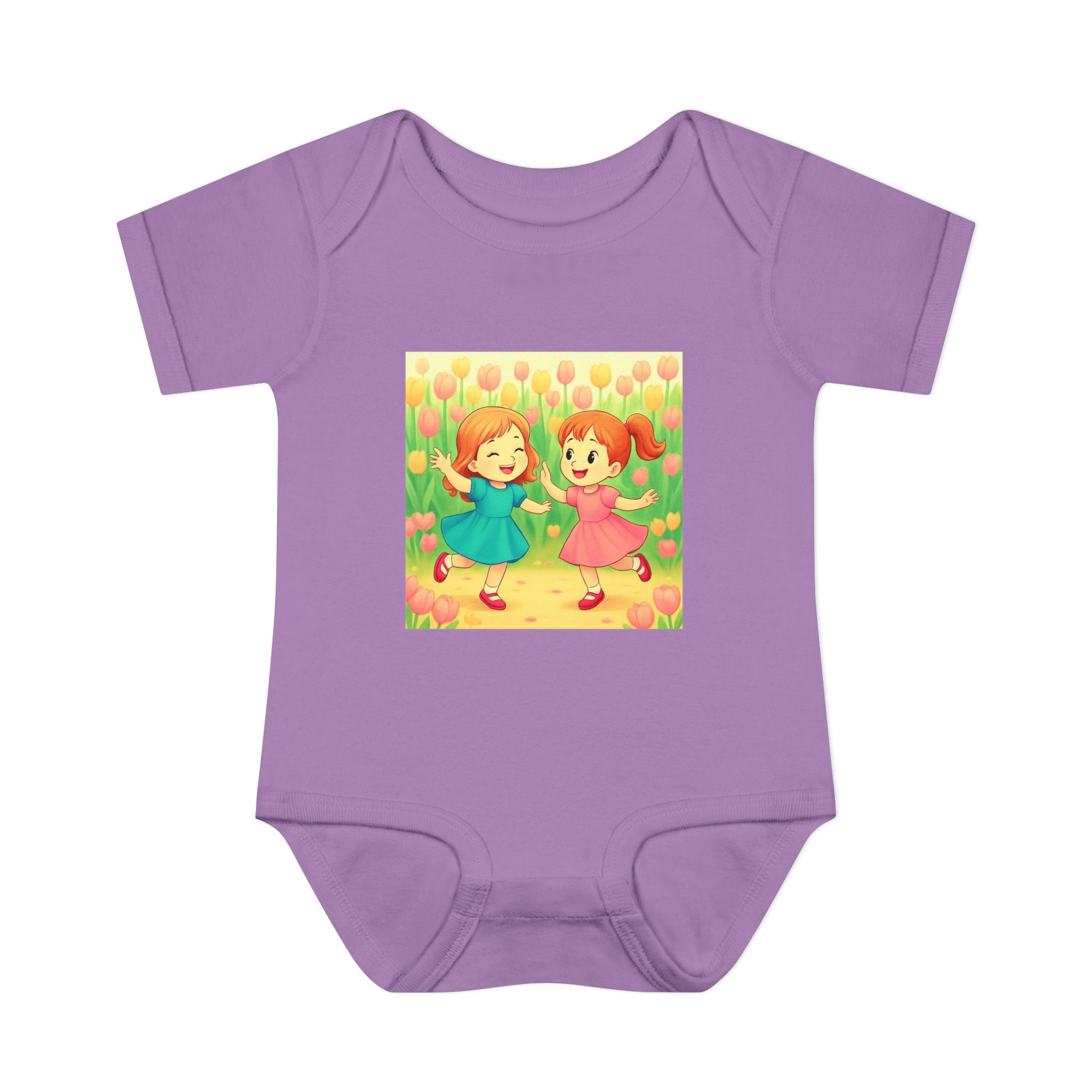 Baby Bodysuit — Spring Tulips Flowers