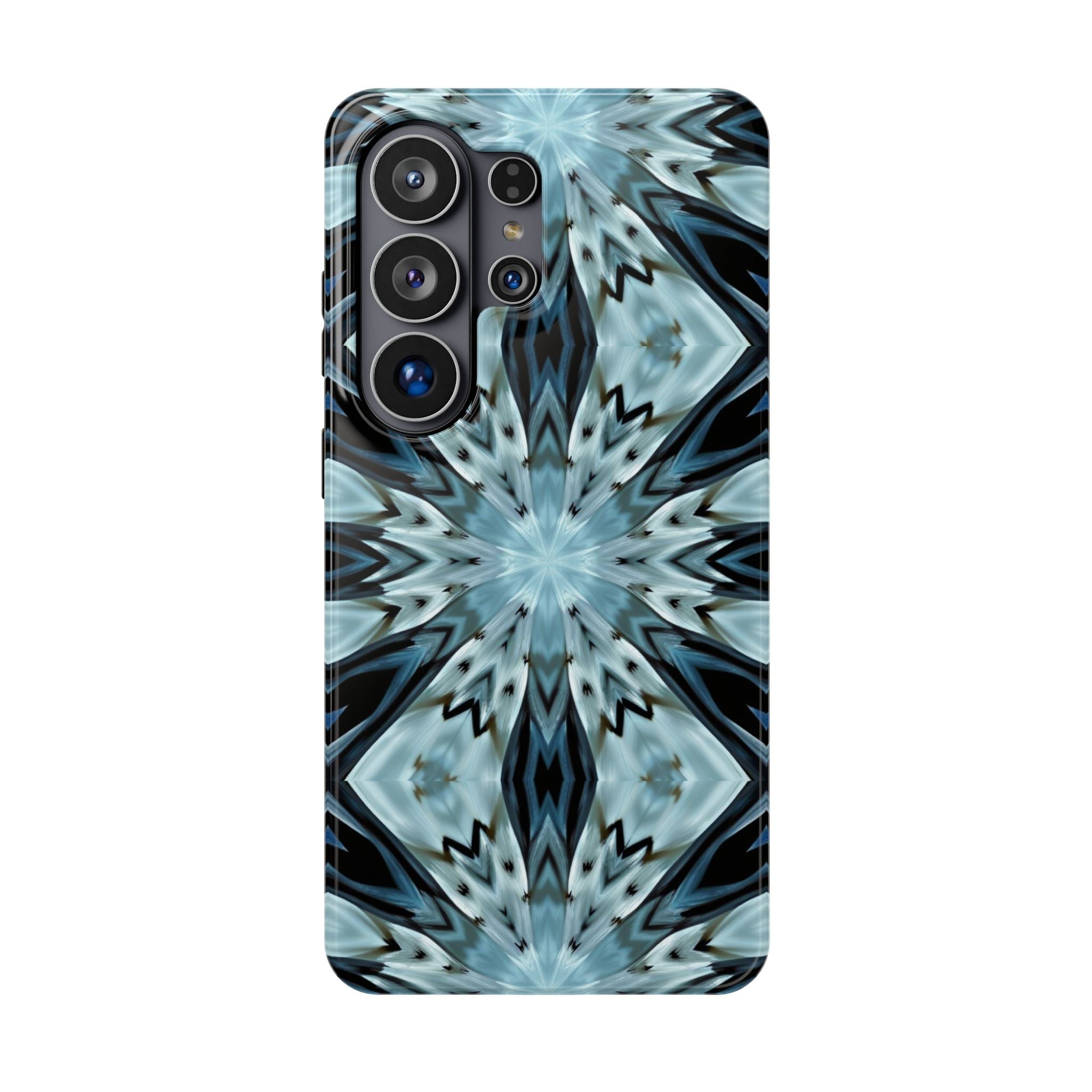 Magnetic Impact-Resistant Phone Case — Blue Kaleidoscope Protective Cover S-26
