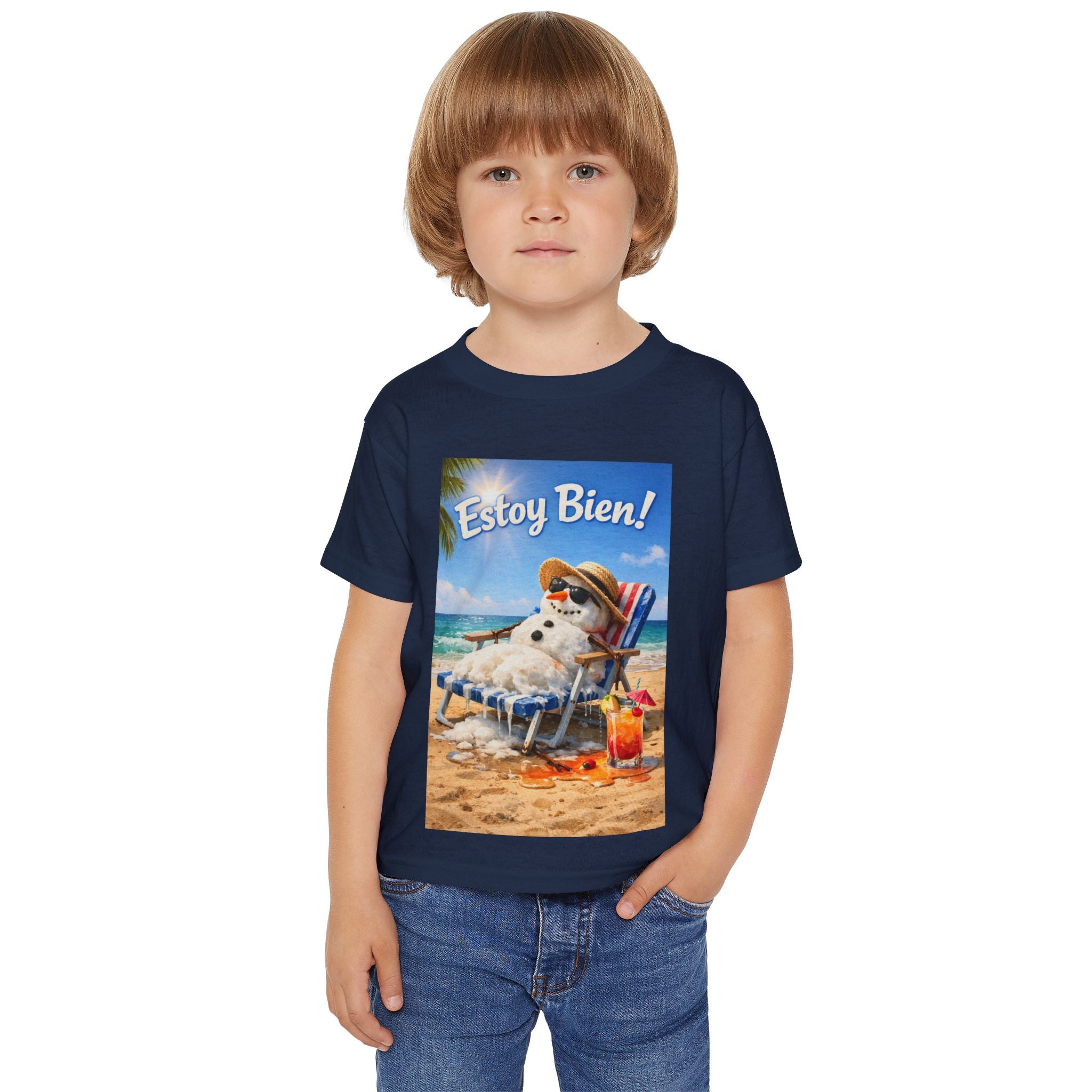 "I'm Fine" Melting Snowman Toddler T-Shirt — 'Estoy Bien" Spanish Tee