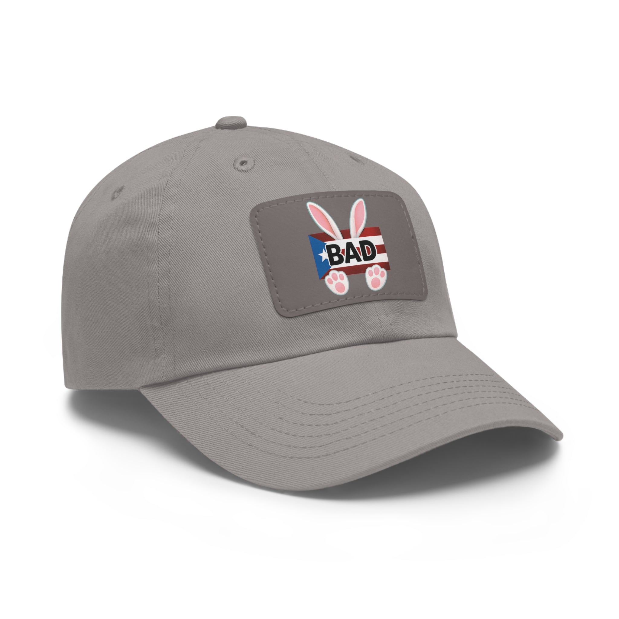 Dad Hat — "Puerto Rico Bunny" Leather Patch Baseball Cap