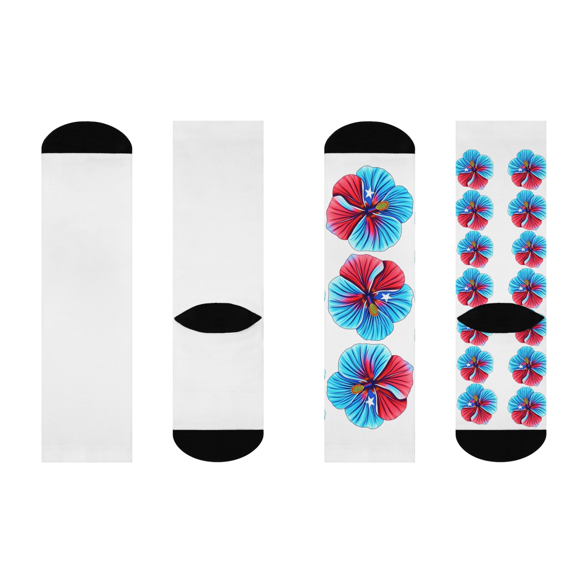 Pride Puerto Rico Themed Cushioned Crew Socks - Puerto Rican Pride