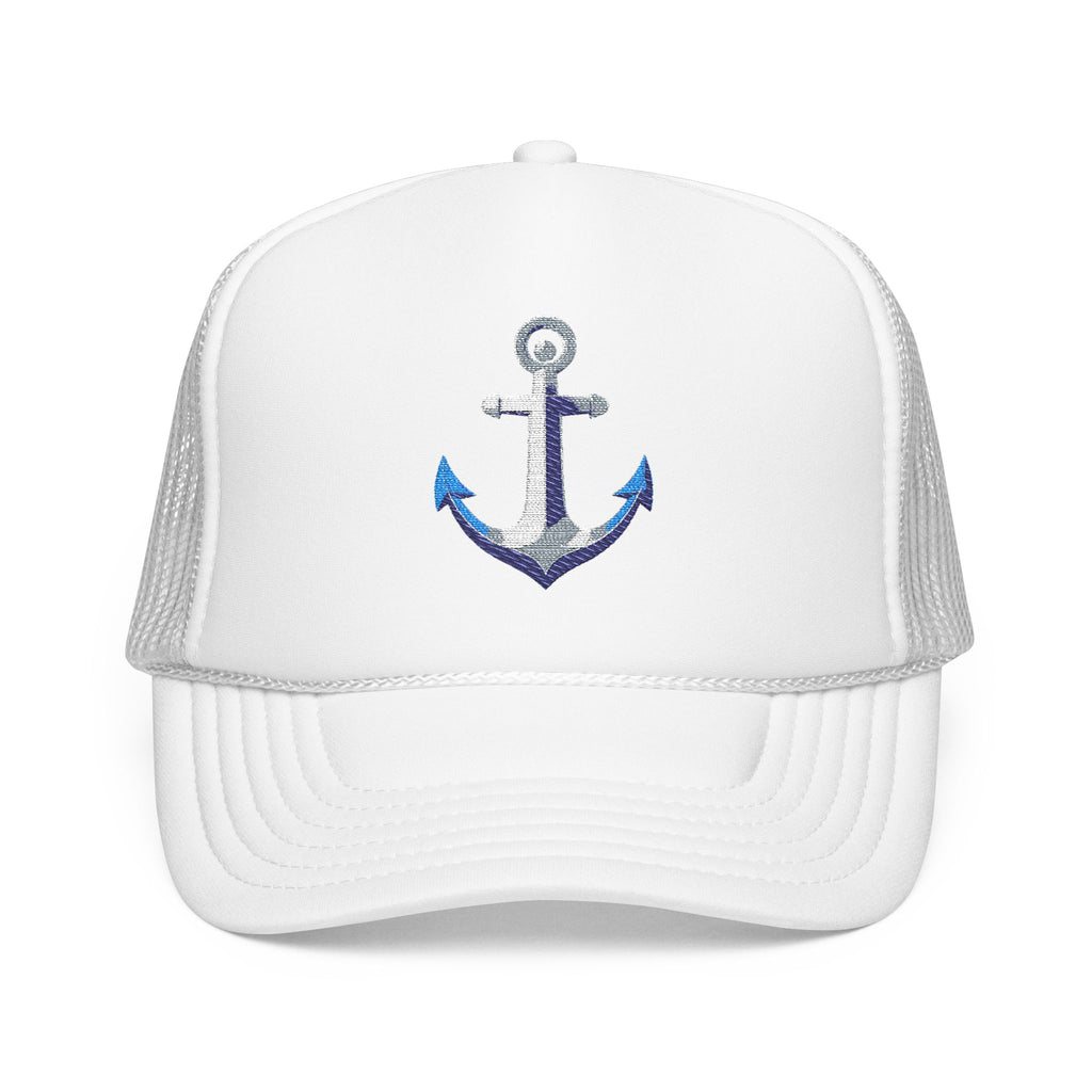 Anchor Sequin Trucker Hat — Nautical Foam Cap