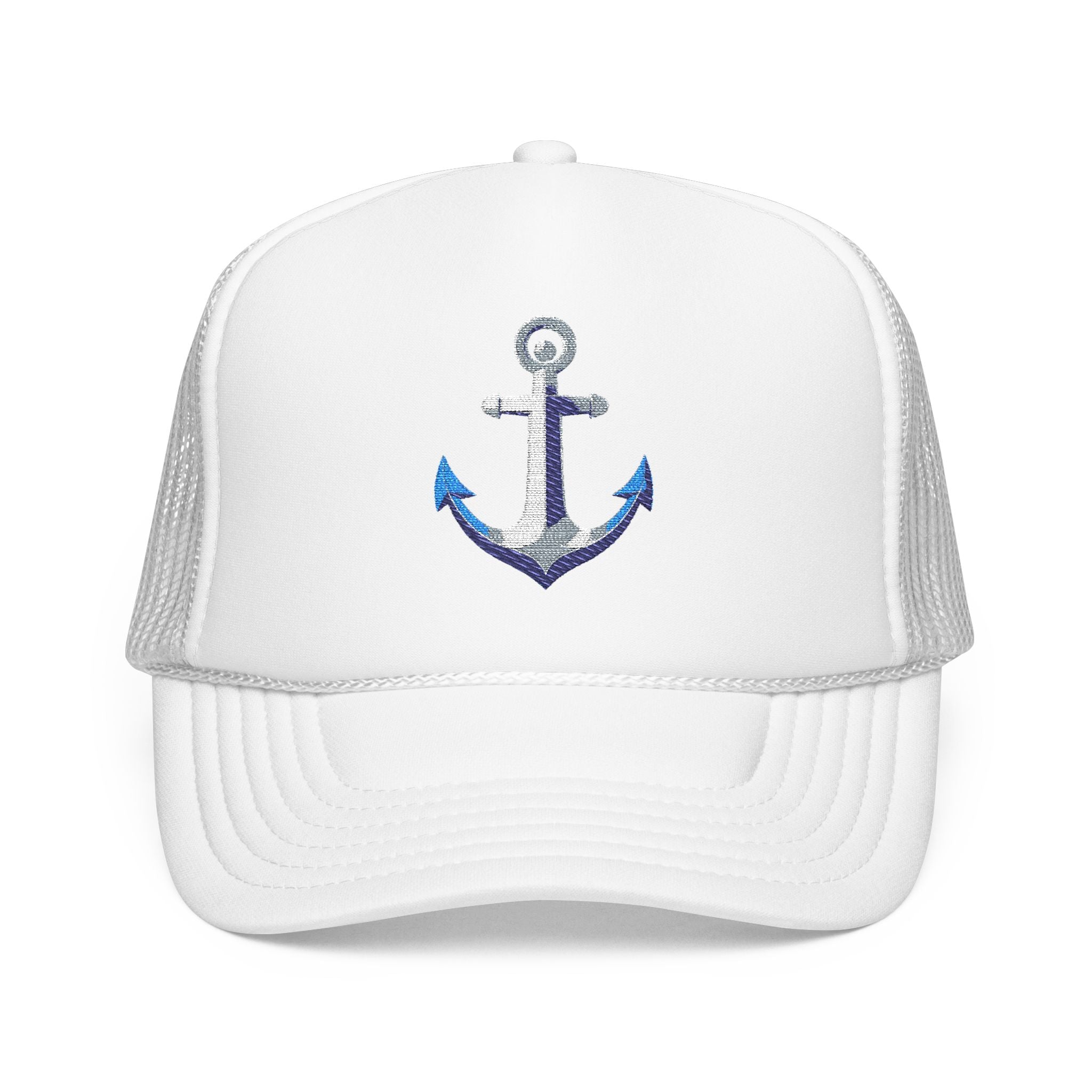 Anchor Sequin Trucker Hat — Nautical Foam Cap