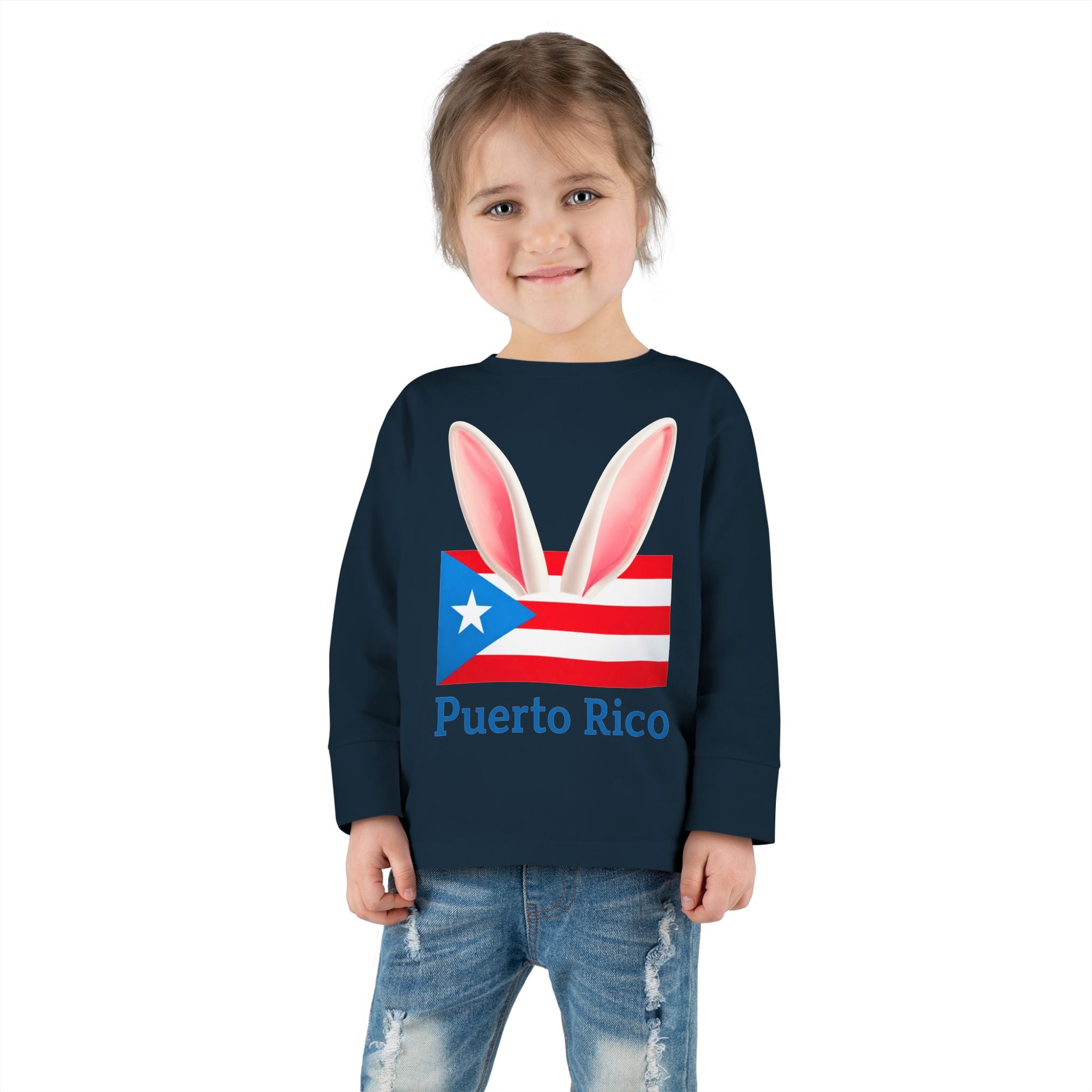 Puerto Rico Bunny Ears Toddler Long Sleeve Tee