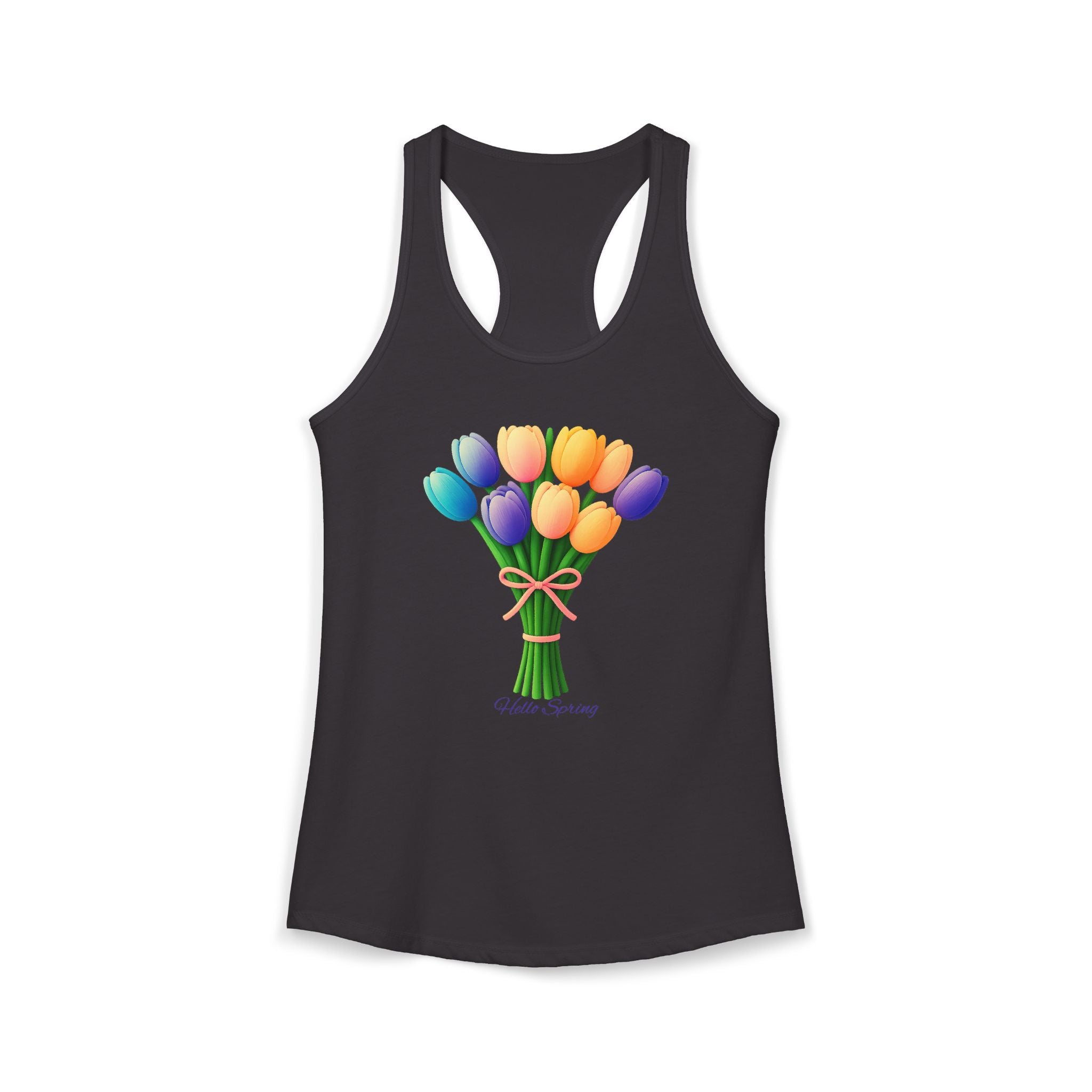 Women's Racerback Tank - Tulips Adult Hello Spring T-shirt