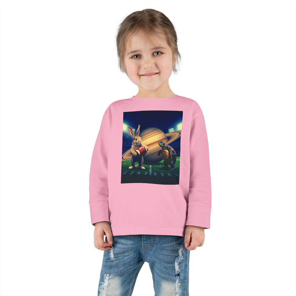 Toddler Long Sleeve Tee — Saturno Football Bunny Space Print
