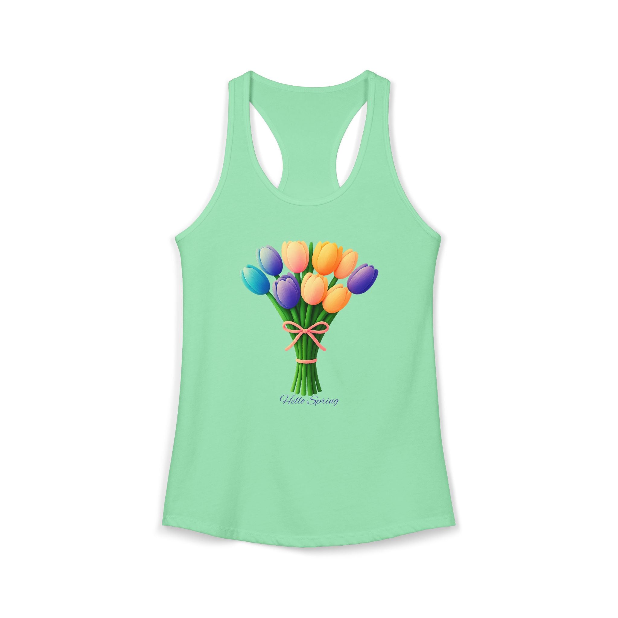 Women's Racerback Tank - Tulips Adult Hello Spring T-shirt