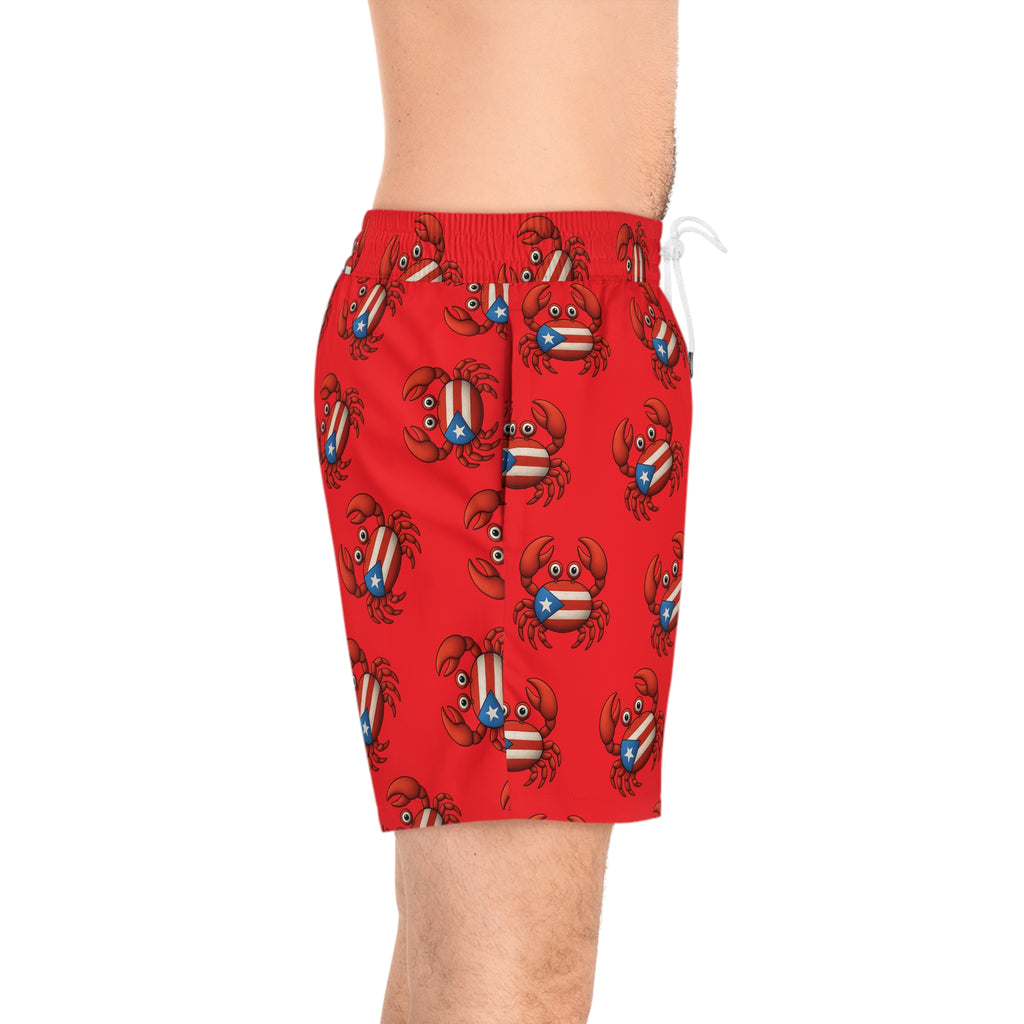 Patriotic Crab Swim Shorts – Puerto Rico Beach Trunks 95% polyester, 5% spandex