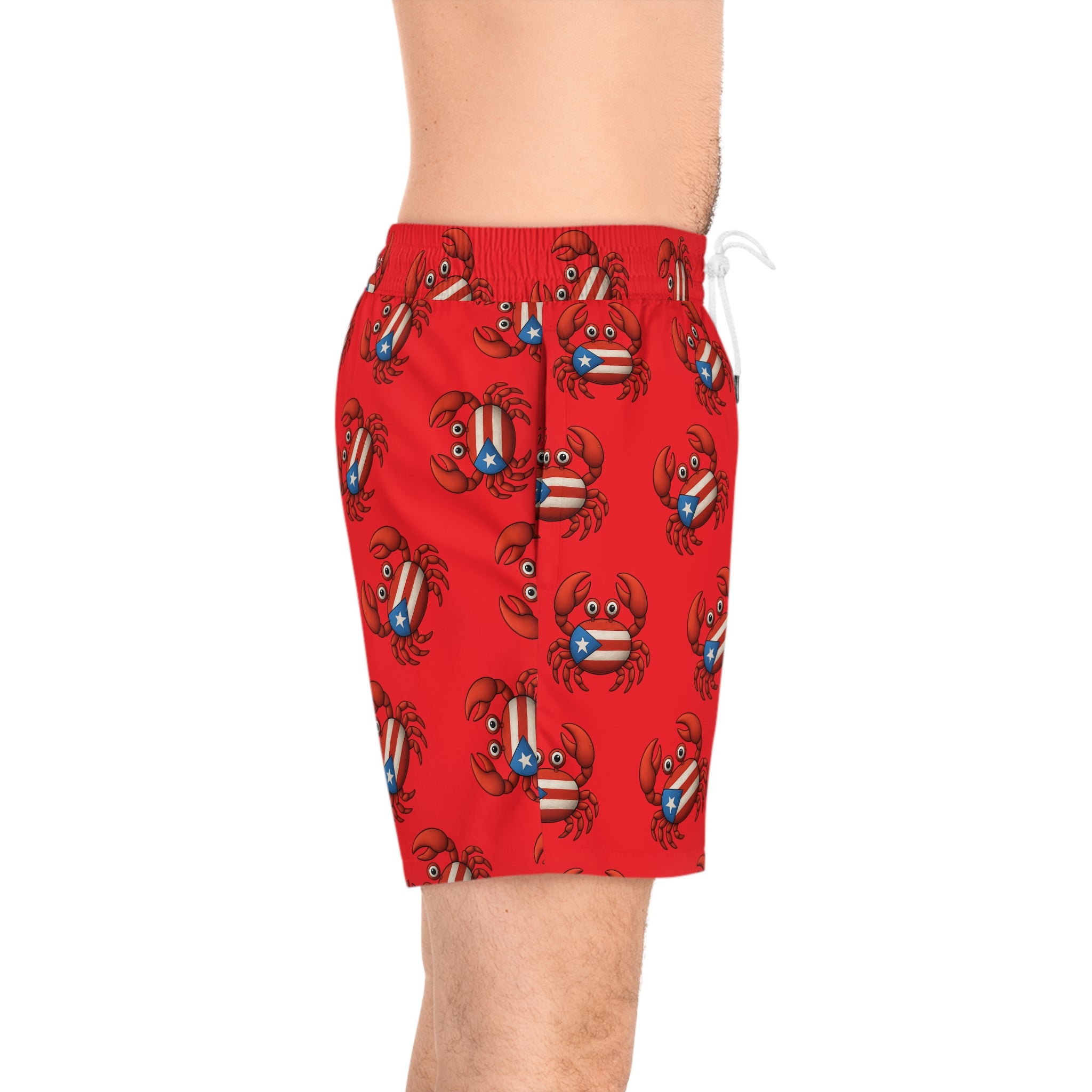 Patriotic Crab Swim Shorts – Puerto Rico Beach Trunks 95% polyester, 5% spandex