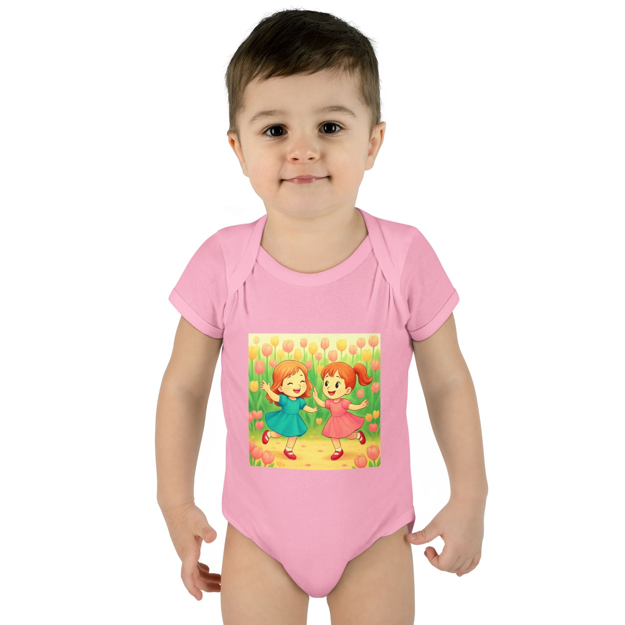 Baby Bodysuit — Spring Tulips Flowers