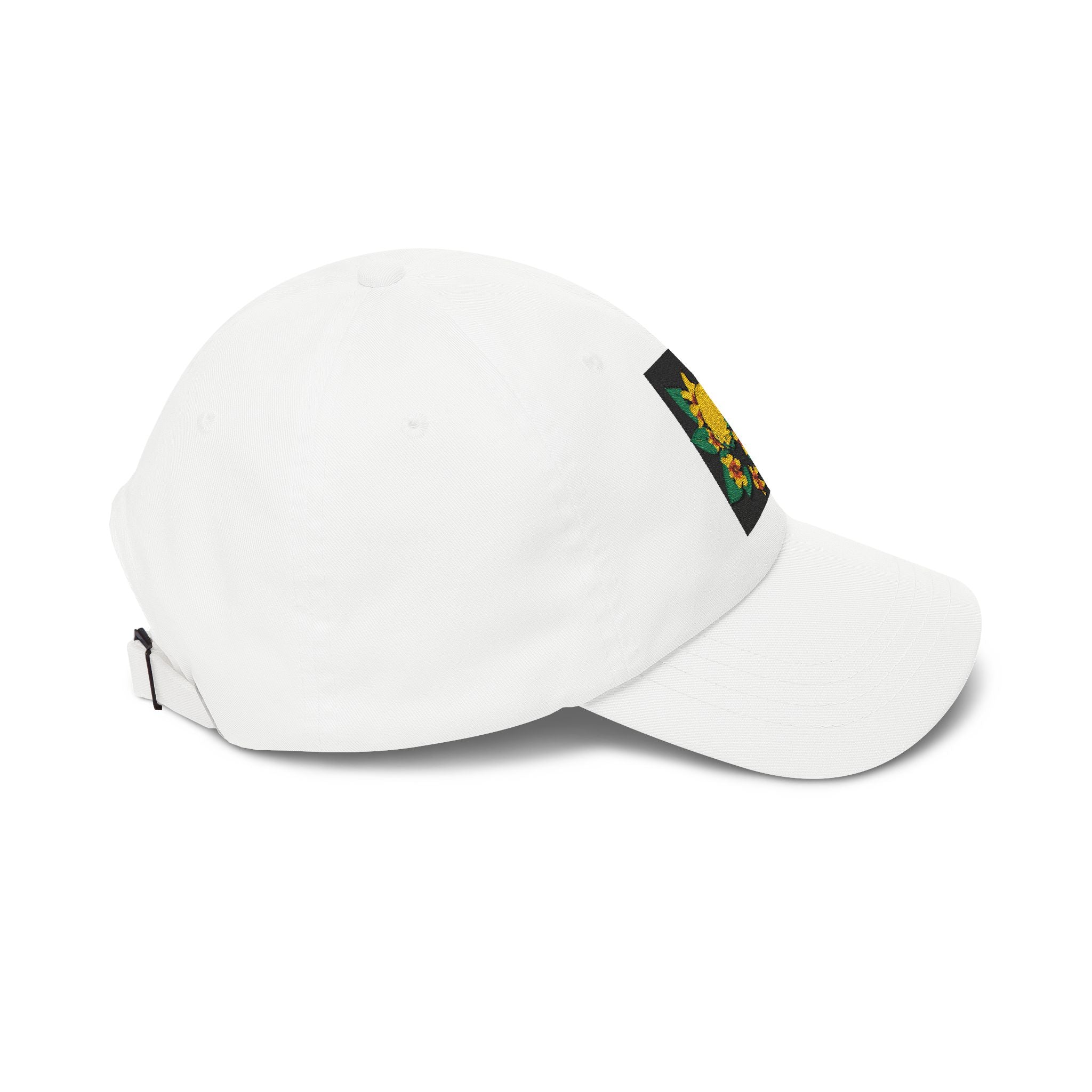 Dad Cap with Embroidered Yellow / Green Golf Tropical Patch — Floral Baseball Hat Casual Wear