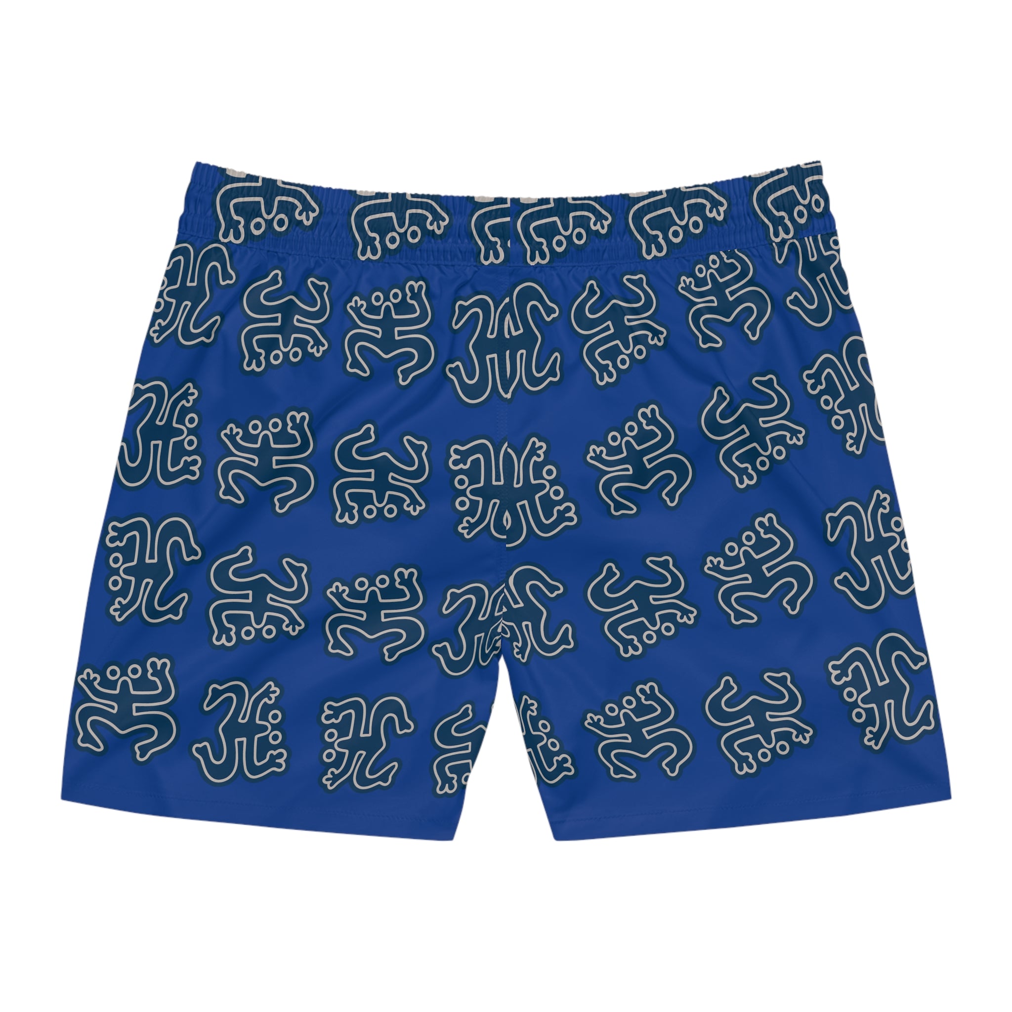 Blue Puerto Rico Coqui Beach Shorts — Mid-Length Trunks 95% polyester, 5% spandex