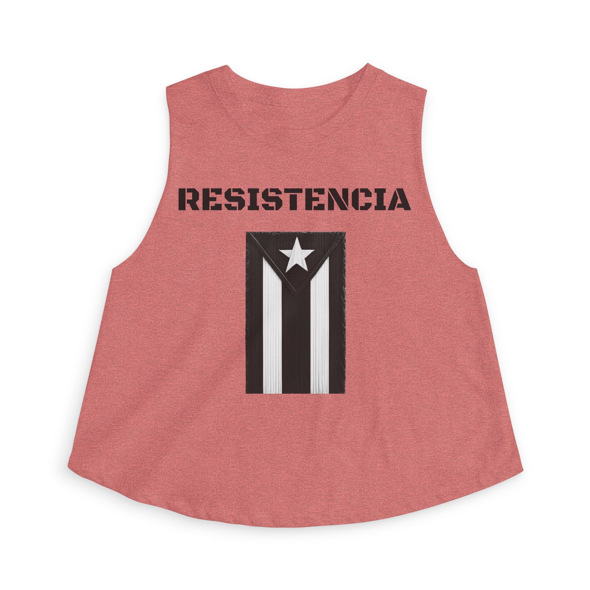 Puerto Rico Flag Crop Top — Black Vintage Resistencia Tank