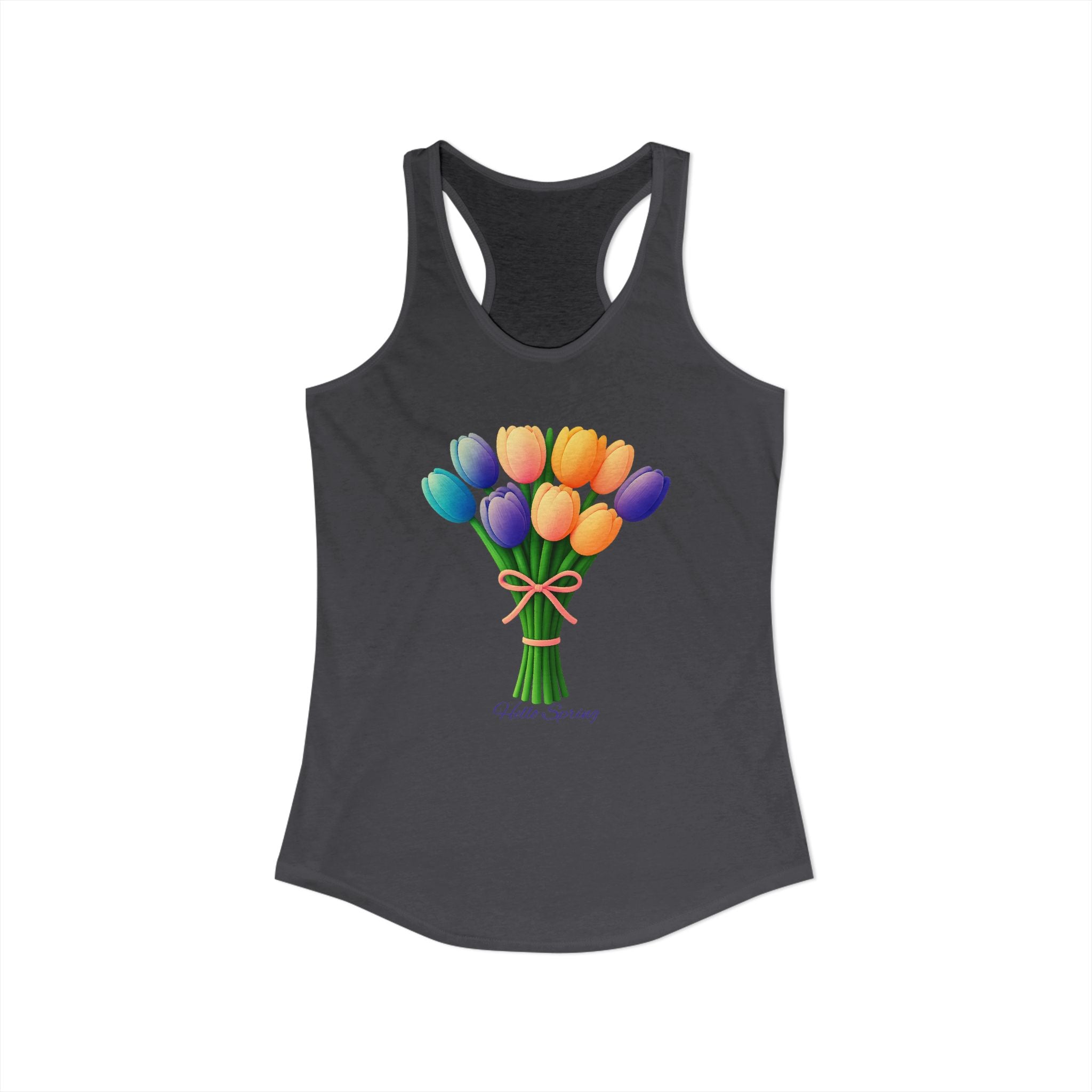 Women's Racerback Tank - Tulips Adult Hello Spring T-shirt