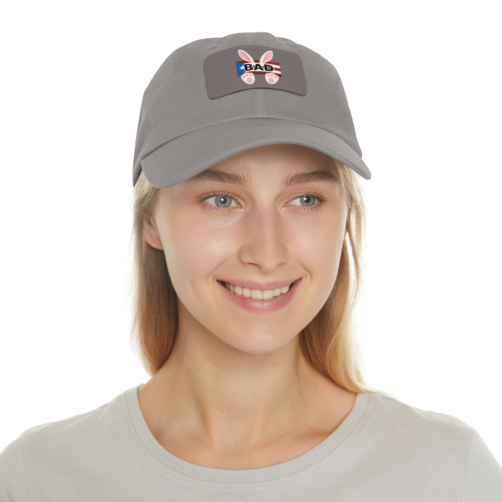 Dad Hat — "Puerto Rico Bunny" Leather Patch Baseball Cap